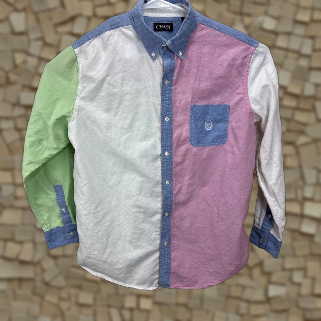Chaps Chaps Shirt XL Mens Colorblock Oxford Button-Down Chambray Long Sleeve Multicolor Pocket Embroidered Classic Preppy Size US XL / EU 56 / 4 - 1 Thumbnail