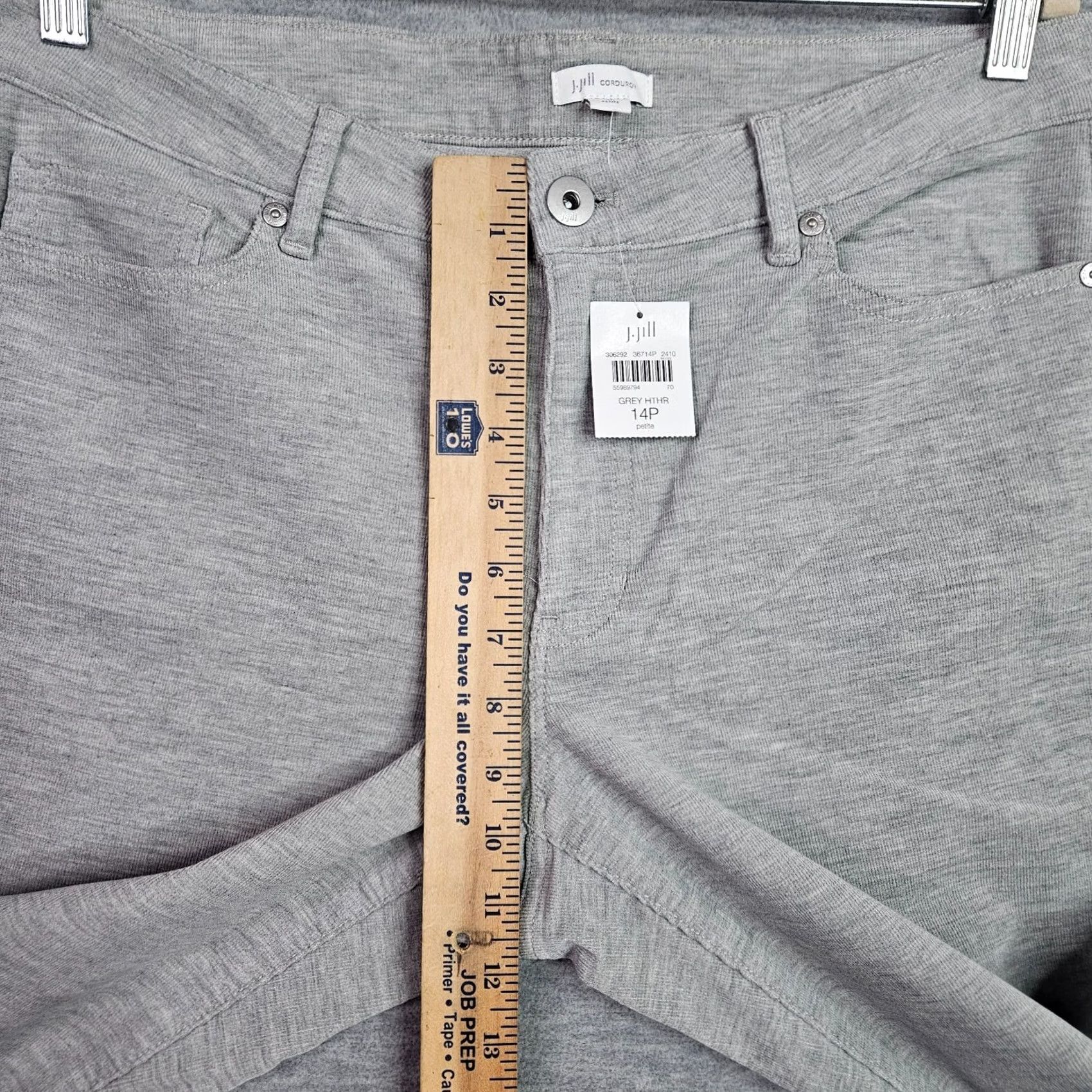 J. Jill J.JILL Corduroy Pants Women 14P Mid Rise Gray Solid Casual Outdoor Preppy Men/Womens? Size 36" / US 14 / IT 50 - 3 Thumbnail