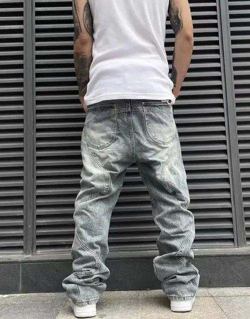 Japanese Brand Street 90’s hiphop washed skateboard hip-hop jeans Size US 34 / EU 50 - 2 Thumbnail