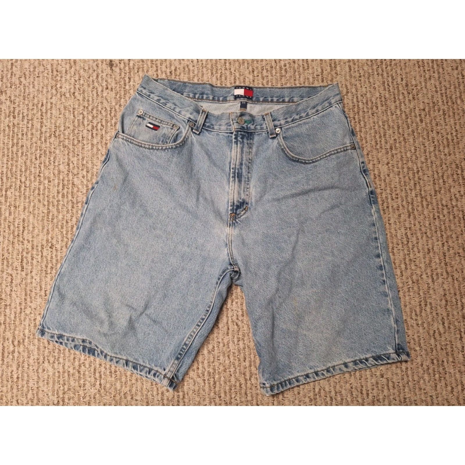 Tommy Hilfiger VINTAGE Tommy Hilfiger Embroidered Retro Shorts Mens Size 33 Denim 90s Jorts Size US 33 - 2 Thumbnail