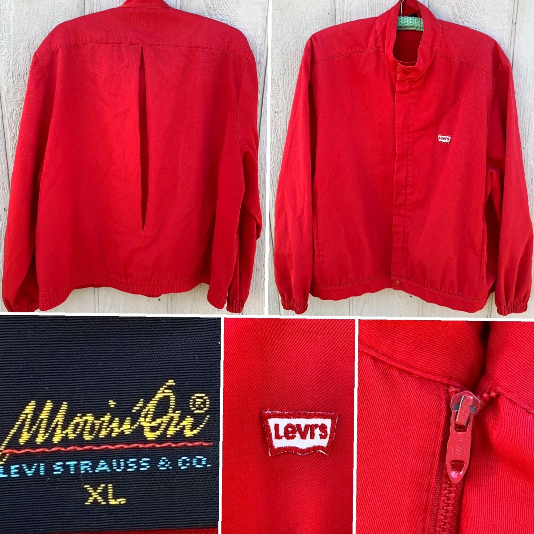 Levi's VINTAGE Levi's jacket red with logo on chest Talon zipper XL Mens Jacket Size US XL / EU 56 / 4 - 2 Thumbnail