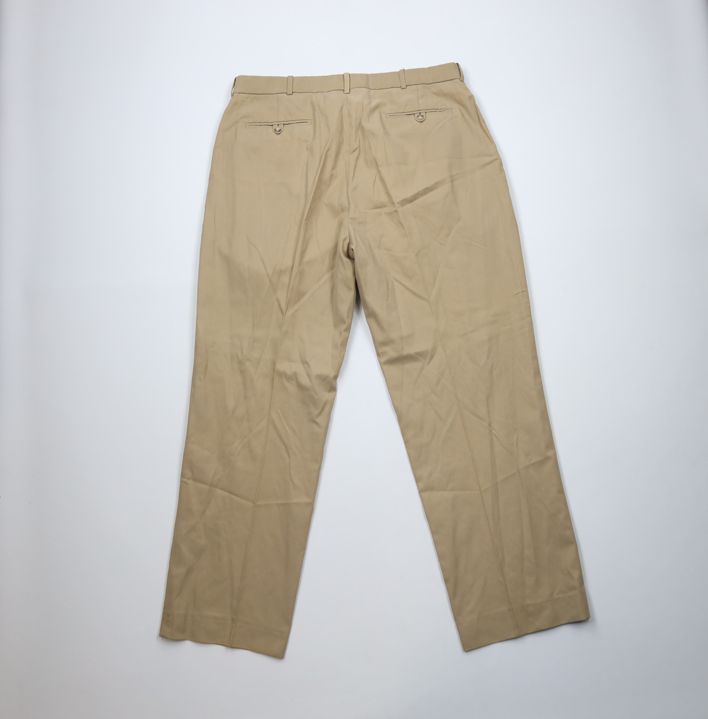 Ralph Lauren × Vintage Vintage 90s Ralph Lauren Blend Wide Leg Chino Pants Beige Size US 36 / EU 52 - 10 Thumbnail