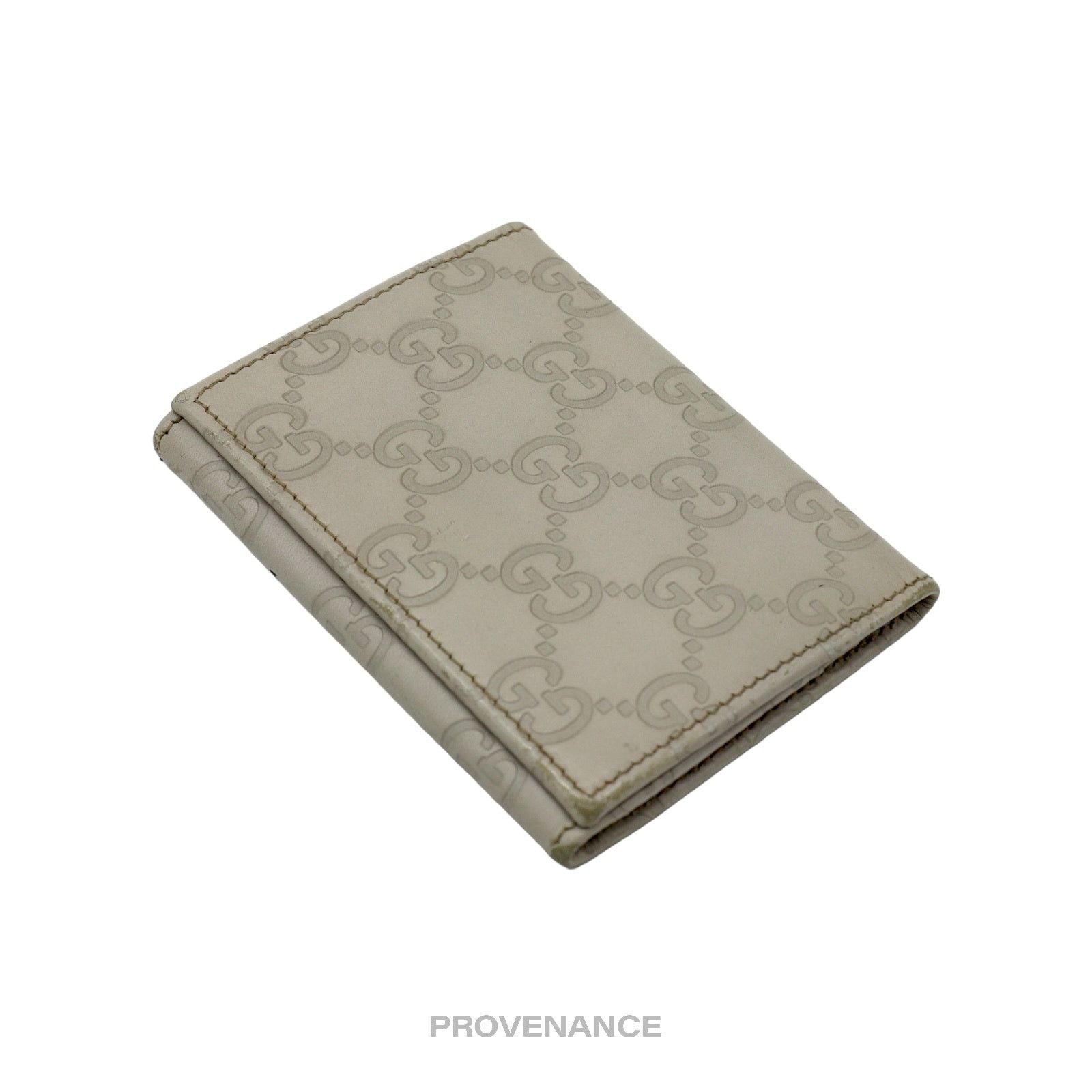 Gucci 🔴 Gucci Snap Card Wallet - Ivory GG Guccissima Leather Size ONE SIZE - 3 Thumbnail