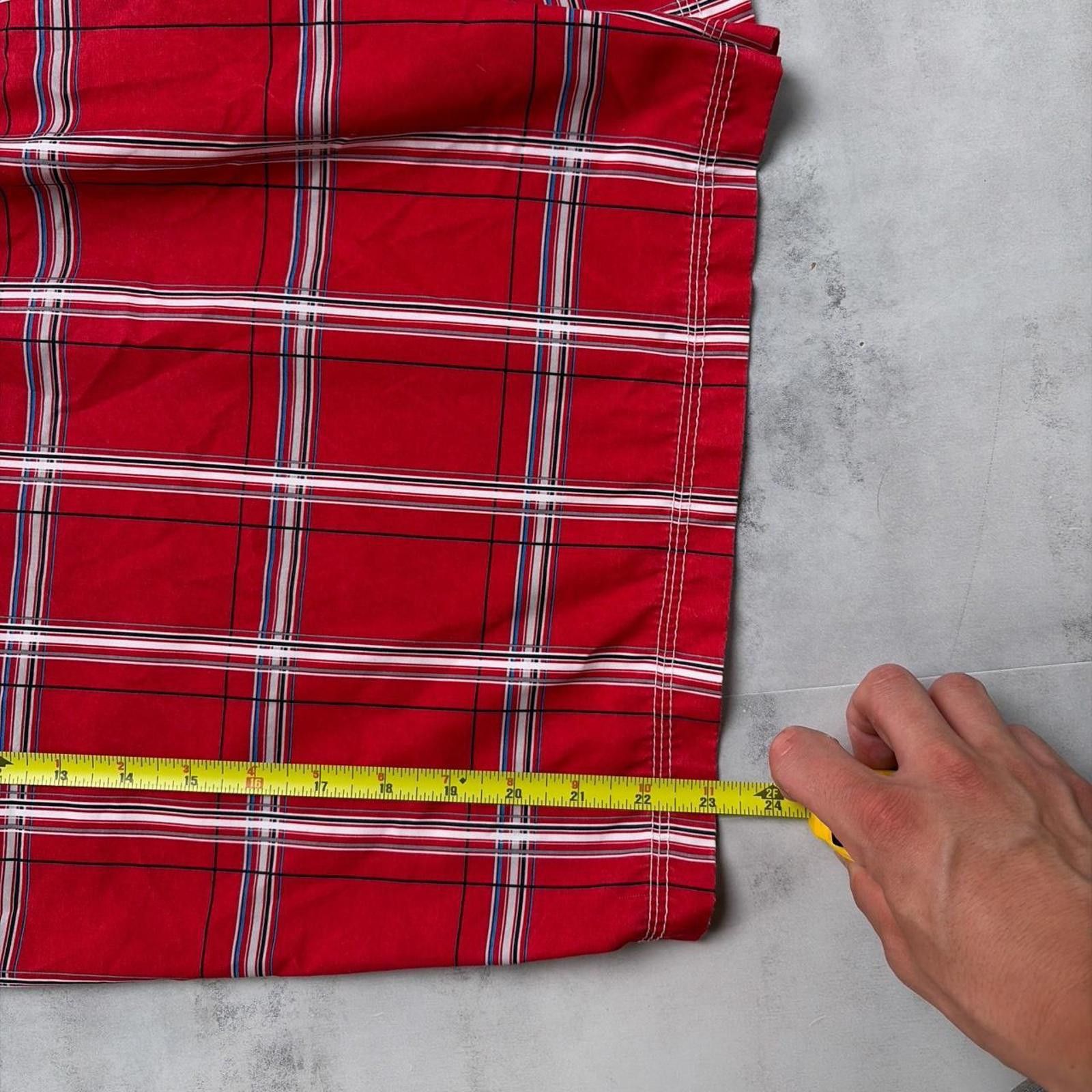 Hurley Y2K Red Hurley Surf Grunge Baggy Plaid Board Shorts Size US 38 / EU 54 - 7 Thumbnail