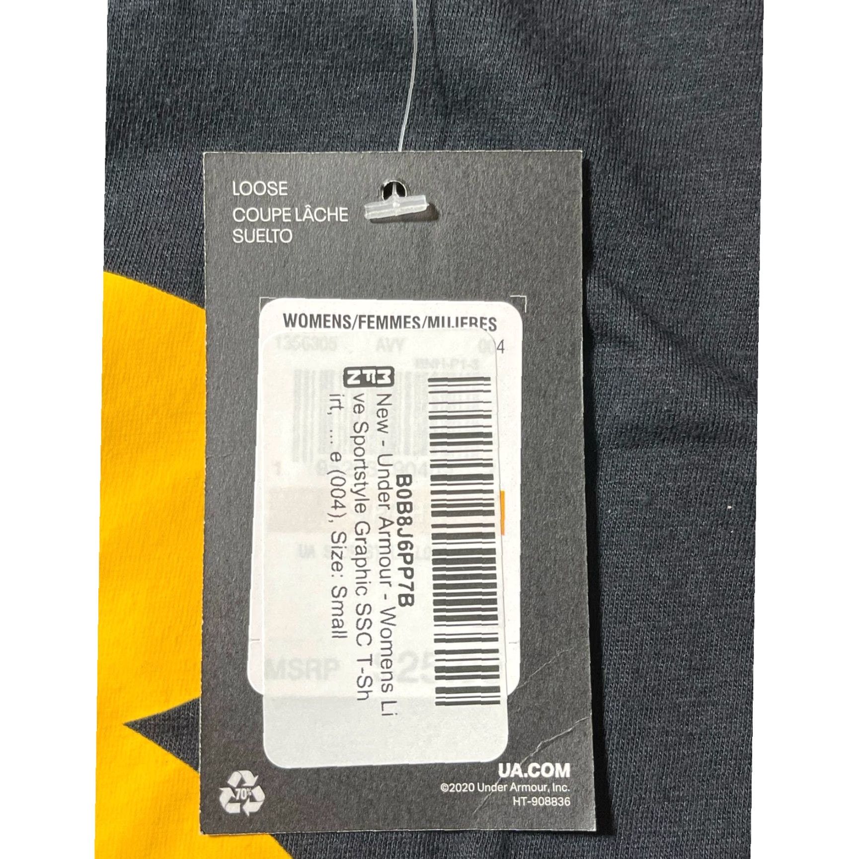 Under Armour Under Armour Shirt Womens S Crew Neck Short Sleeve Black Casual Relaxed Jersey Cotton Blend Pullover T-Shirt Size S / US 4 / IT 40 - 8 Thumbnail