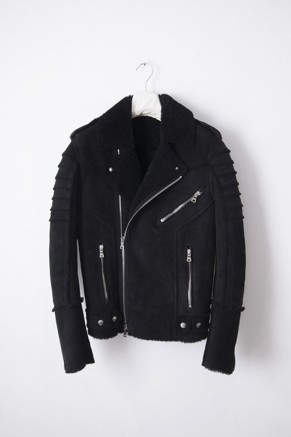 Balmain AW18 shearling biker jacket Size US S / EU 44-46 / 1 - 1 Thumbnail
