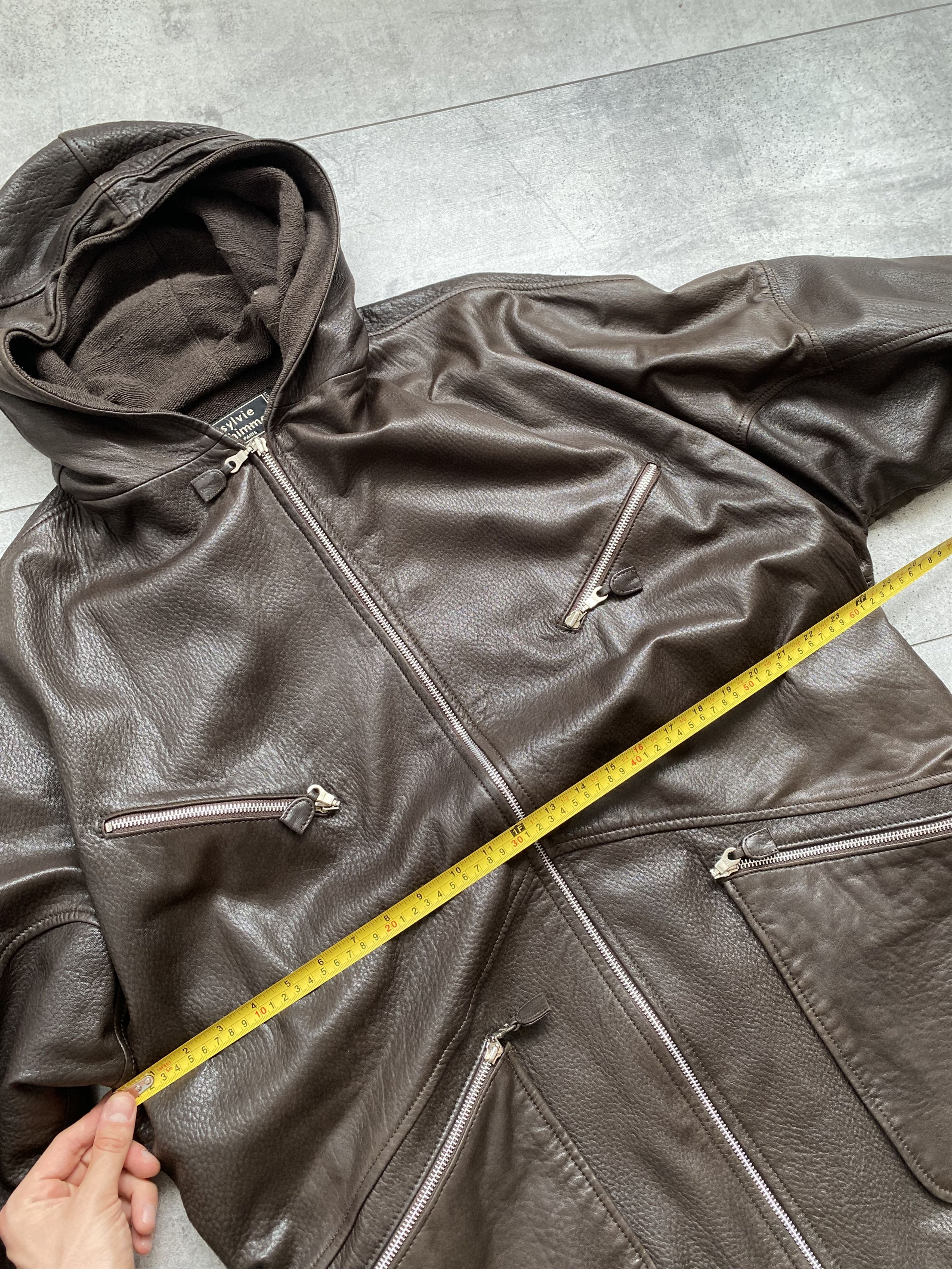 Other Sylvie Schimmel Paris Leather Hooded Oversized Jacket Size XS / US 0-2 / IT 36-38 - 16 Thumbnail