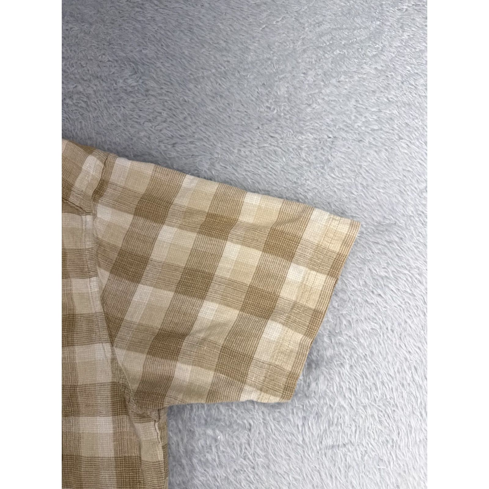 Patagonia VINTAGE Patagonia Shirt Adult Medium Beige Plaid Hemp Button-Up Pocket Size US M / EU 48-50 / 2 - 2 Thumbnail