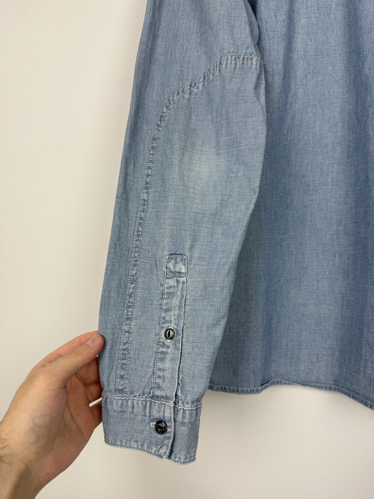 Lee Lee 101 Light Blue Chambray Button Down Crew Shirt M Size US M / EU 48-50 / 2 - 8 Thumbnail