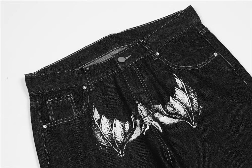 Japanese Brand × Jean Street Vintage Trend Cool Face Printed Straight Jeans Size US 32 / EU 48 - 3 Thumbnail