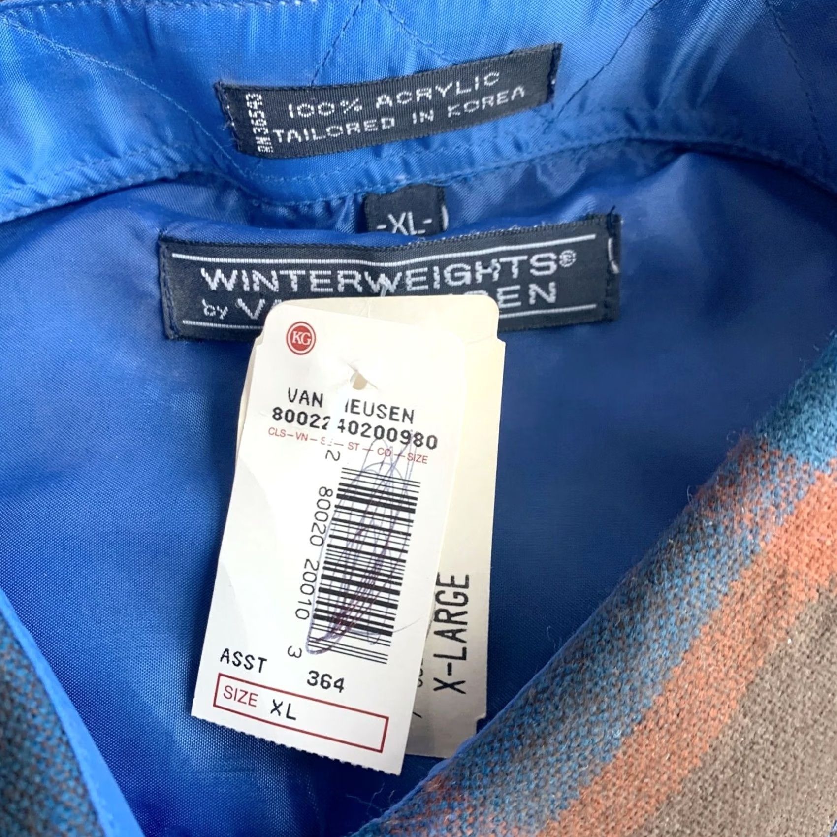 Van Heusen VINTAGE Van Heusen Shirt Plaid Long Sleeve XL Blue Brown Winterweights NWT NWT Button-Up Mens Shirt Size US XL / EU 56 / 4 - 3 Thumbnail