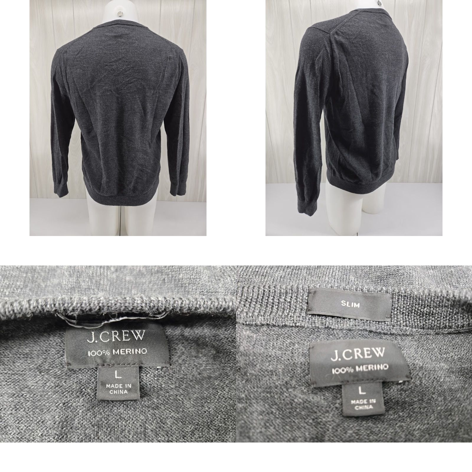 J.Crew J.Crew Merino Wool V Neck Charcoal Gray Sweater Slim Fit Men’s Large Size L Pullover Knit Shirt Size US L / EU 52-54 / 3 - 8 Thumbnail