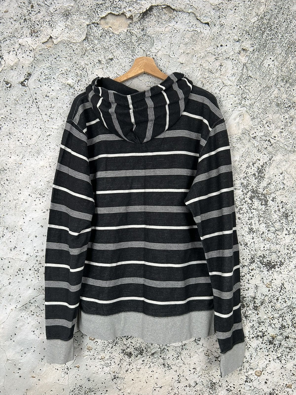 Diesel Vintage Diesel Y2K 00s Stripped Hoodie Streetwear Avantgarde Size US XXL / EU 58 / 5 - 4 Thumbnail
