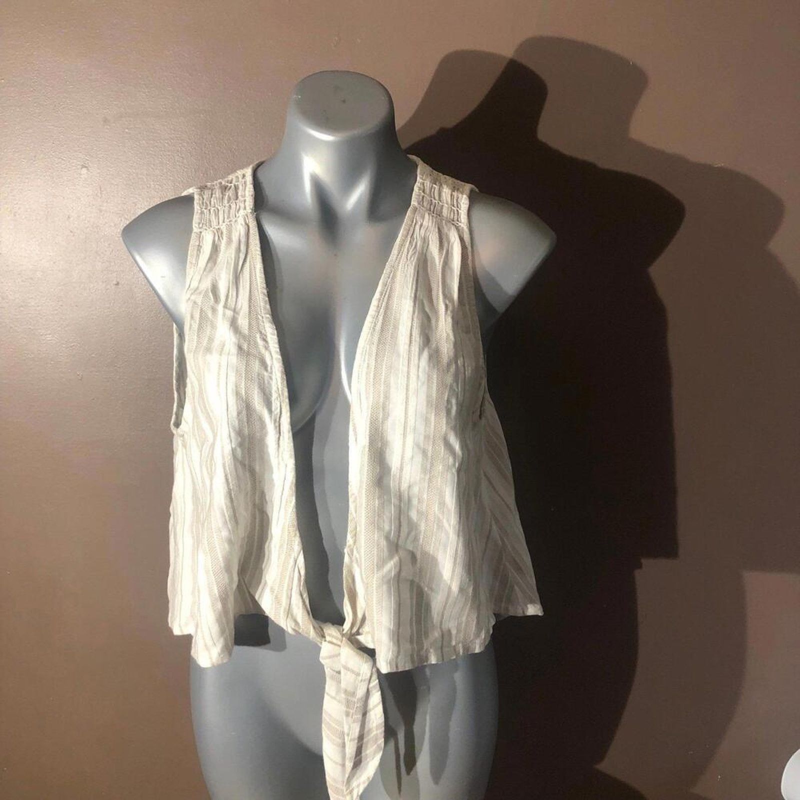 Free People Top blouse shirt tie front vest free people Size S / US 4 / IT 40 - 1 Thumbnail