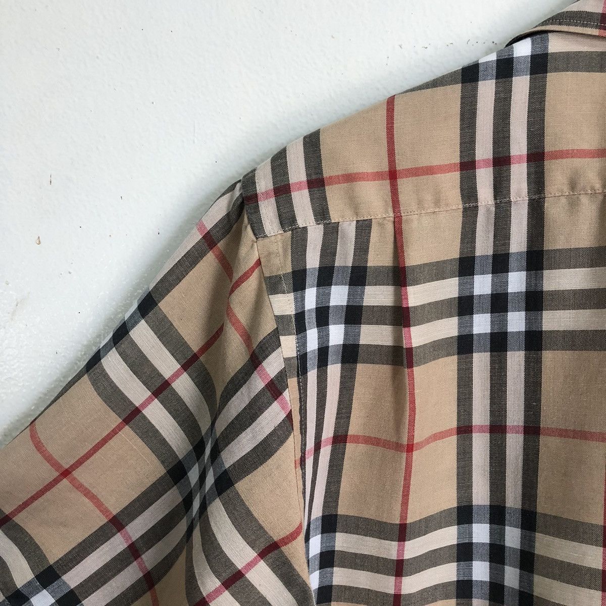 Burberry Vintage Burberrys Novacheck Linen Short Sleeves Shirt Size US M / EU 48-50 / 2 - 6 Thumbnail