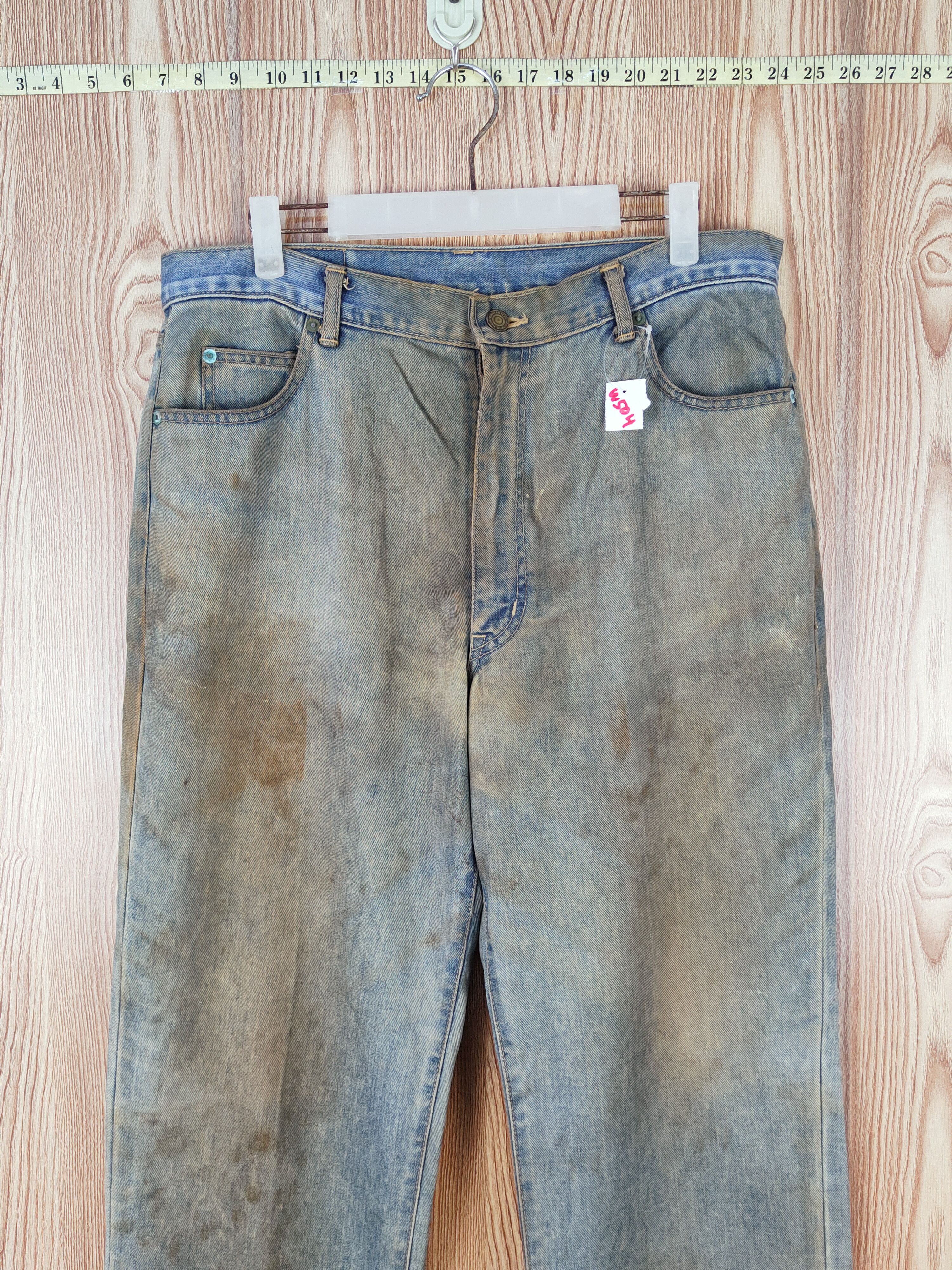 Japanese Brand Halley Stone Blue Faded Distressed Ripped Jeans #W504 Size US 34 / EU 50 - 2 Thumbnail