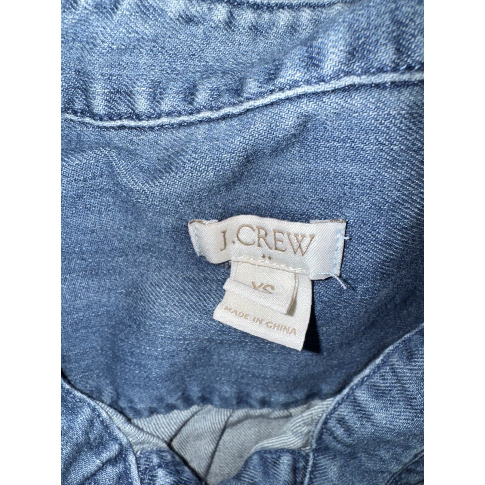 J.Crew VINTAGE J.Crew Shirt Dress Denim Blue XS 18x34 Short Sleeve Pockets Collared Midi Dress Womens/Girls Size XS / US 0-2 / IT 36-38 - 4 Thumbnail