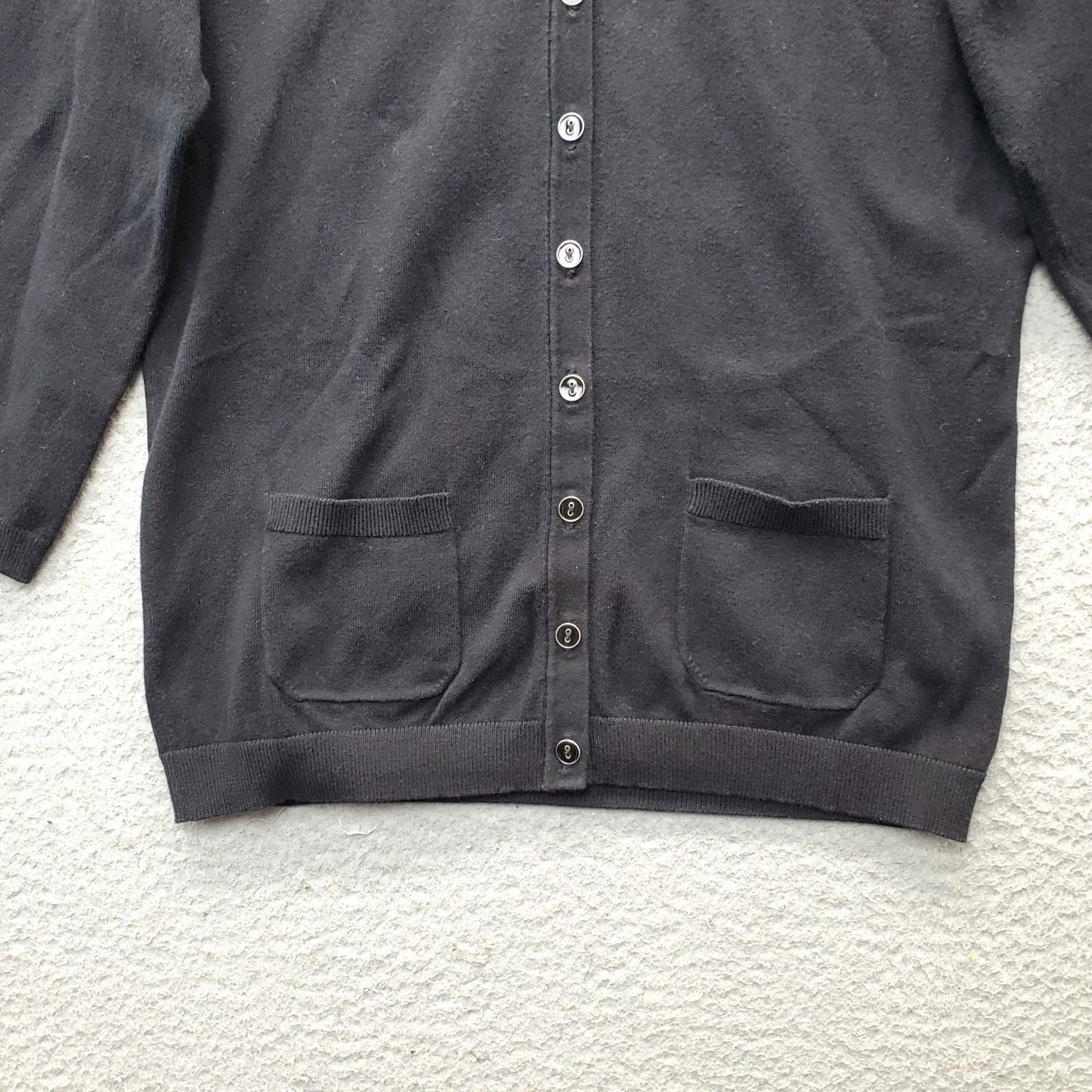 Talbots Talbots Cardigan Sweater Women PS Black Pima Cotton Ribbed Hem/Cuff Button Front Size S / US 4 / IT 40 - 3 Thumbnail