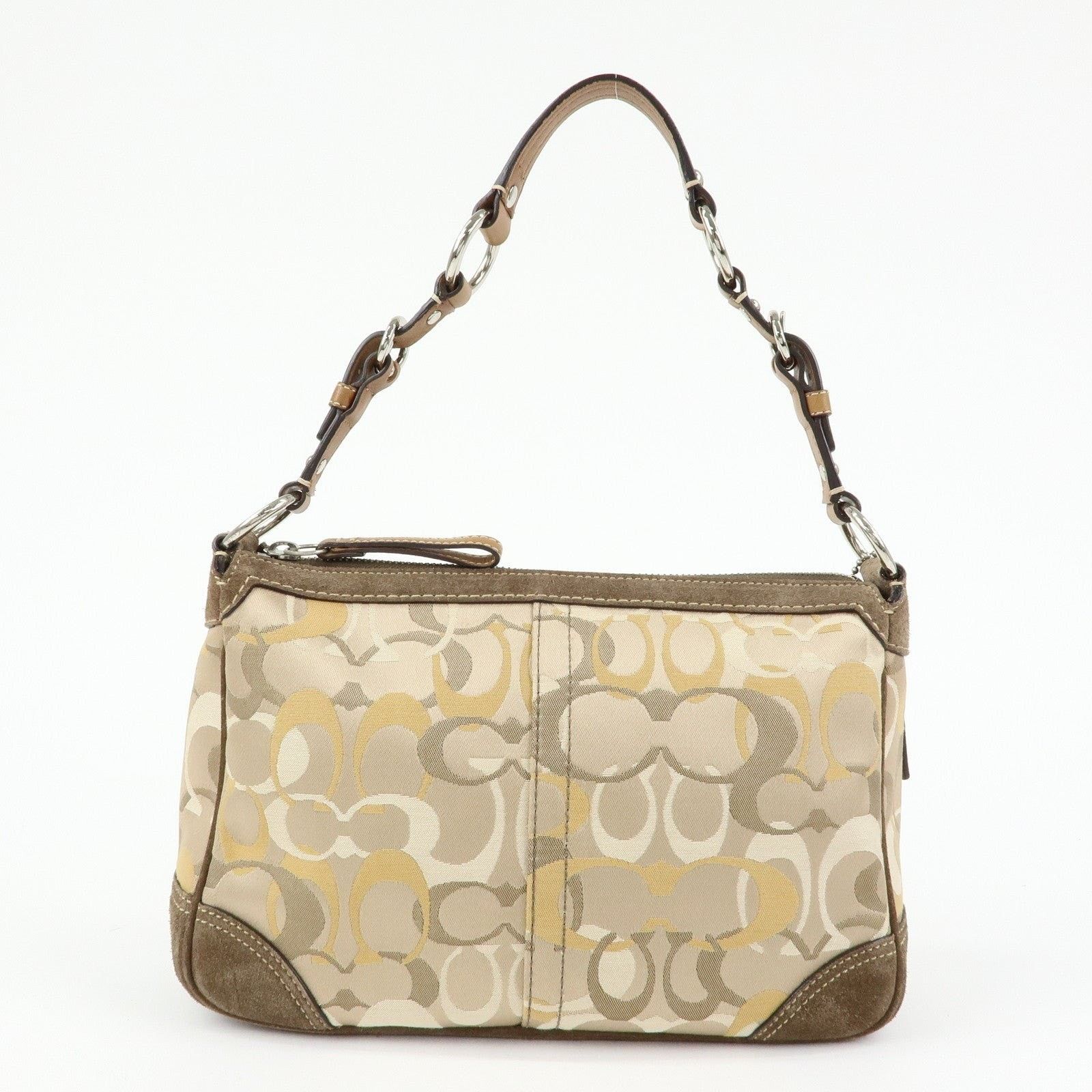 Coach Coach Signature Canvas & Suede Shoulder Bag Beige Size ONE SIZE - 2 Thumbnail