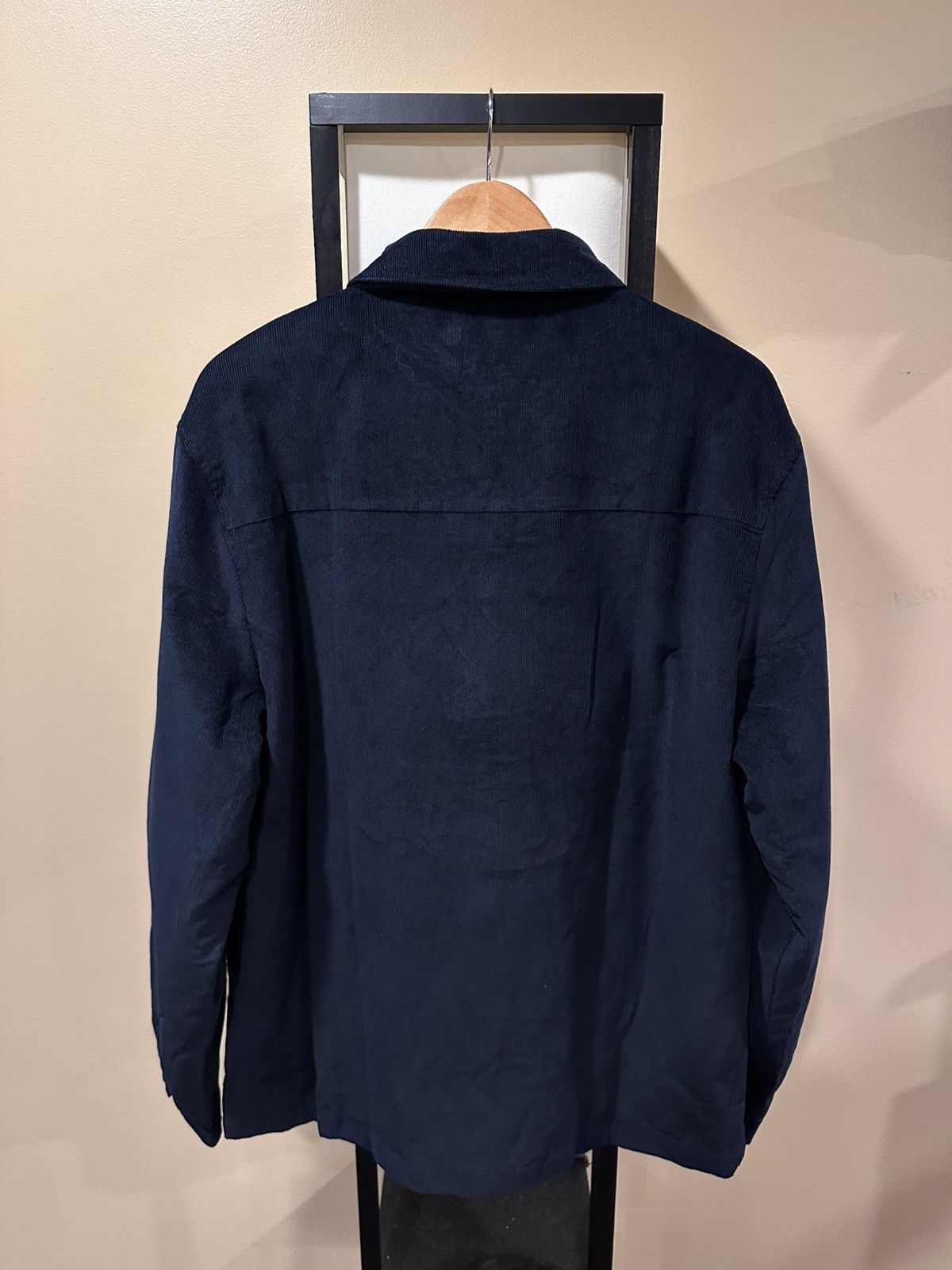 Prada Prada Corduroy Logo Snap Button Up Navy Shirt Jacket Size US L / EU 52-54 / 3 - 2 Thumbnail