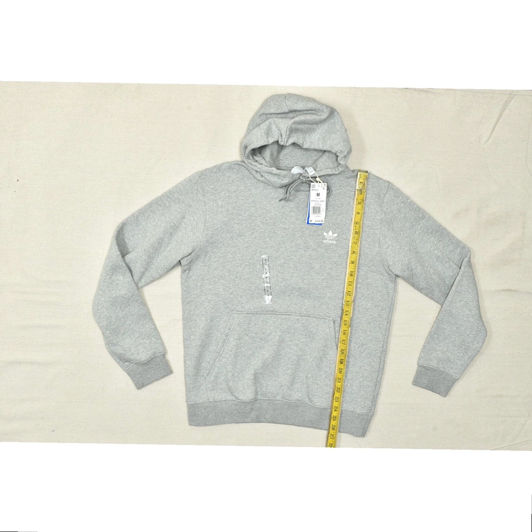 Adidas Adidas Men's Regular Gray Essential Hoody Sweatshirt Trefoil Pullover M Size US M / EU 48-50 / 2 - 5 Thumbnail