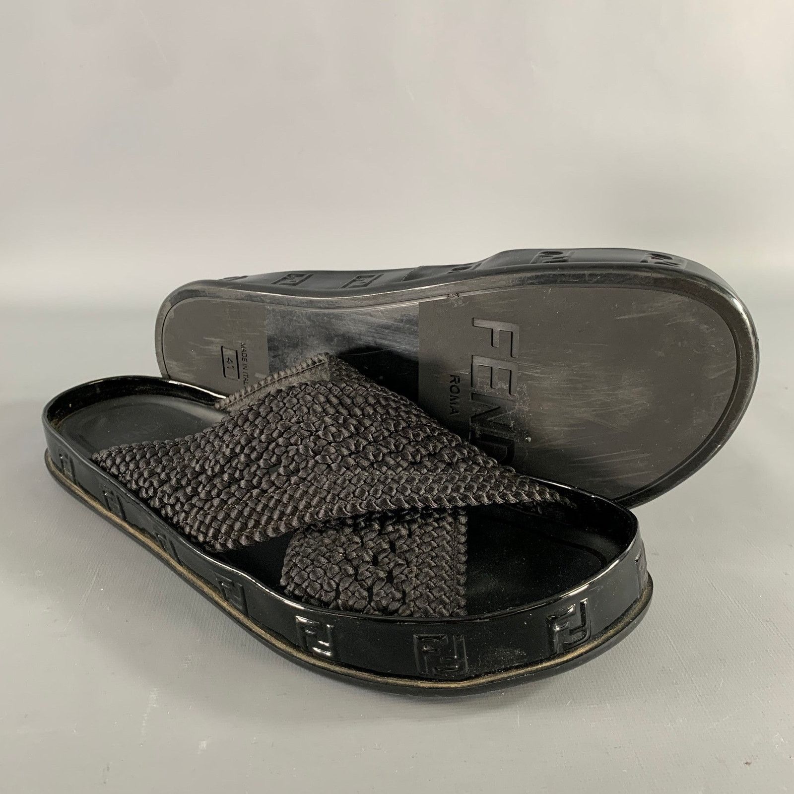 Hermes HERMES Size 11 Black Leather Slide Sandals Size US 11 / EU 44 - 5 Thumbnail
