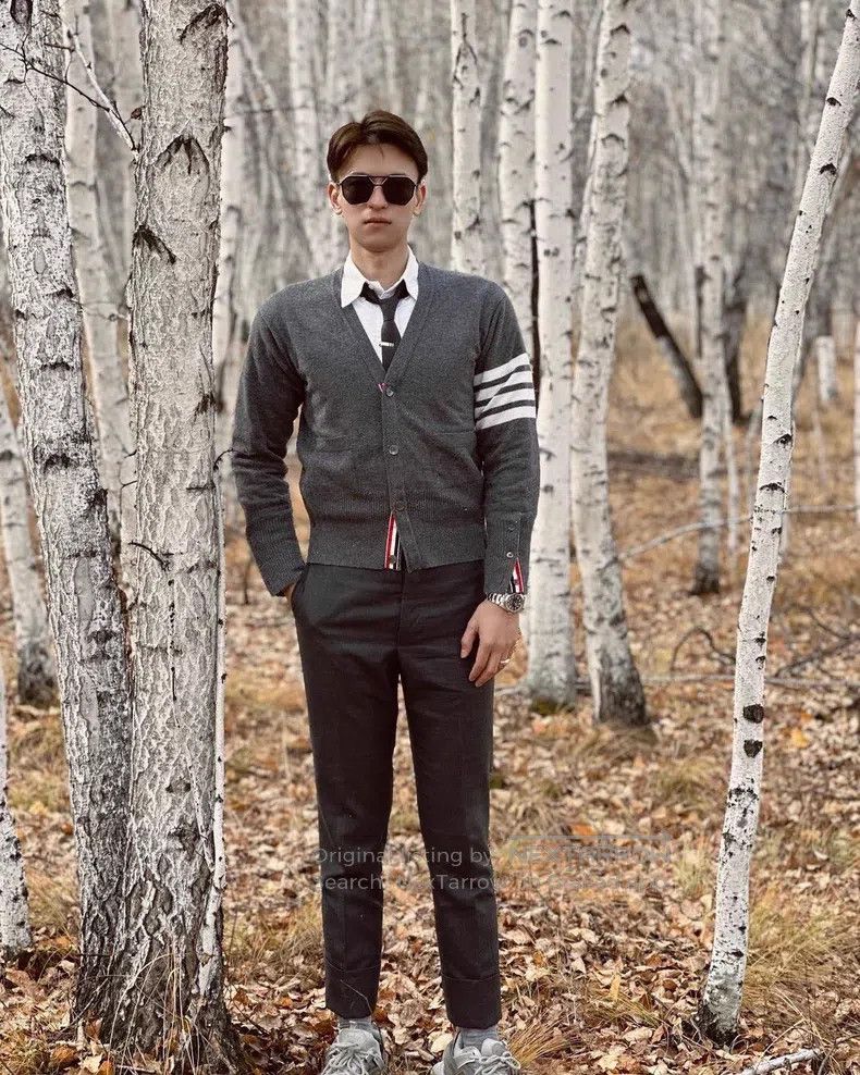 Thom Browne Thom Browne Grey Cashmere Cardigan Size US XL / EU 56 / 4 - 9 Thumbnail