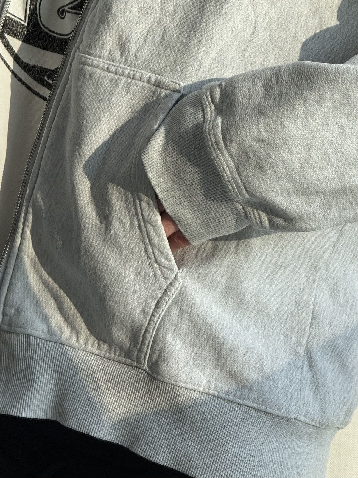 Stussy STUSSY Zip Up Reverse LOGO OVERSIZE Zip Up Gray HOODIE Size US XL / EU 56 / 4 - 23 Thumbnail