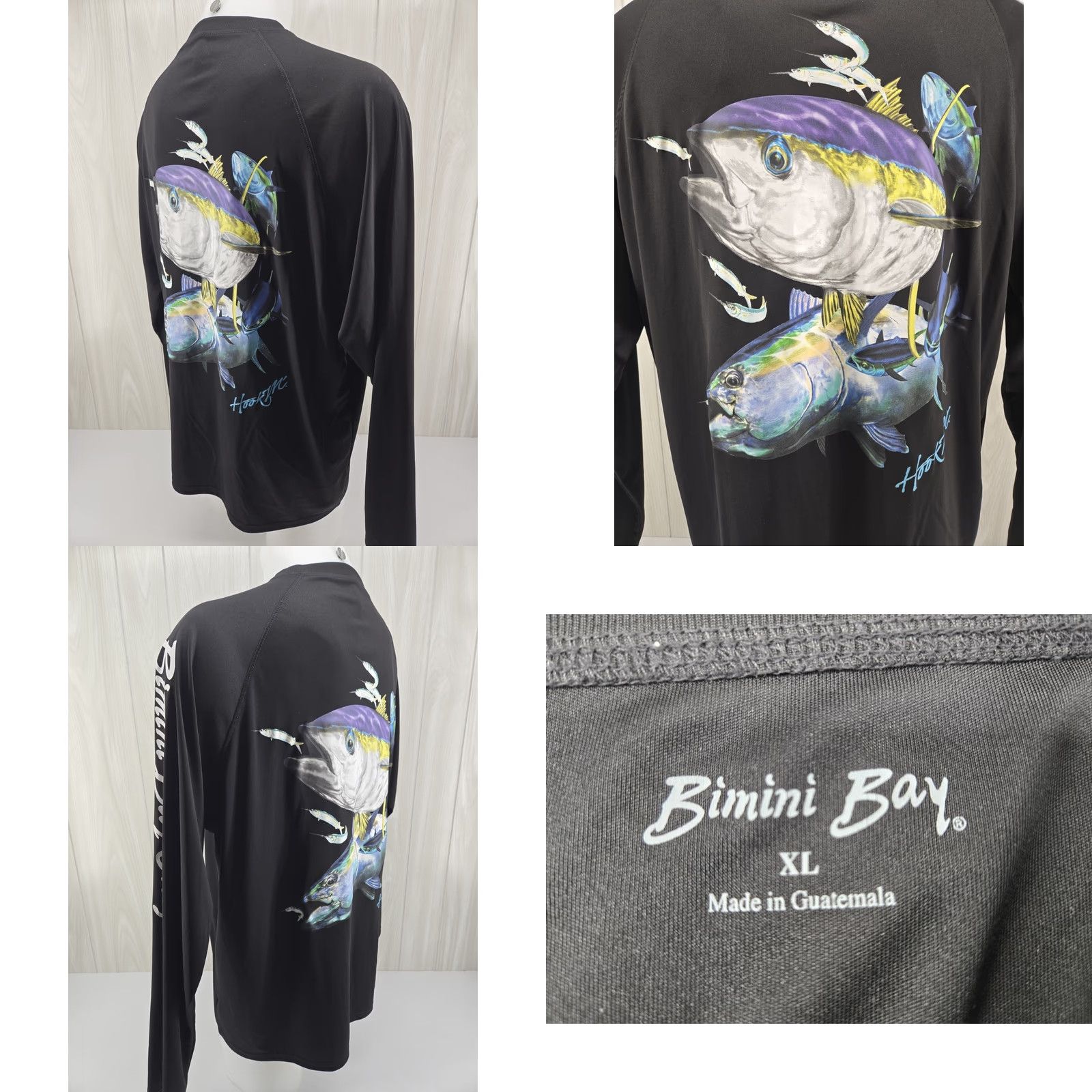 Vintage Bimini Bay Graphic Tee Men XL Black Fishing Polyester Pullover Long Sleeve Tee Size US XL / EU 56 / 4 - 8 Thumbnail