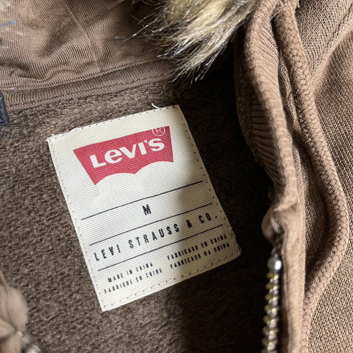 Japanese Brand Vtg Levi’s Faux Fur Tribal Zip Hoodie – Rare Outdoor Style Size US L / EU 52-54 / 3 - 6 Thumbnail