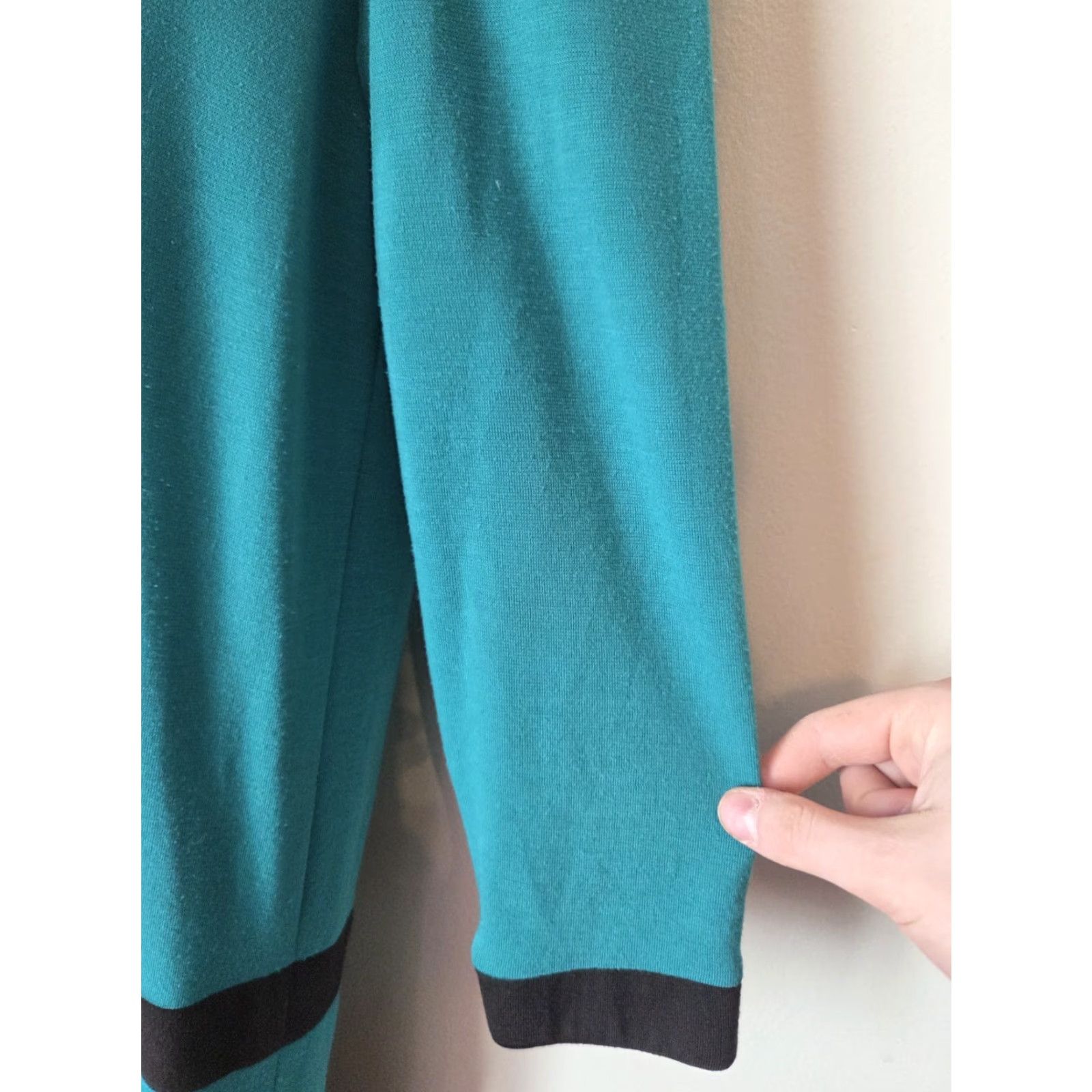 Altea VINTAGE Caron Petite Teal Black New Wave Drop Waist Midi Dress 8 Womens Size M / US 6-8 / IT 42-44 - 5 Thumbnail