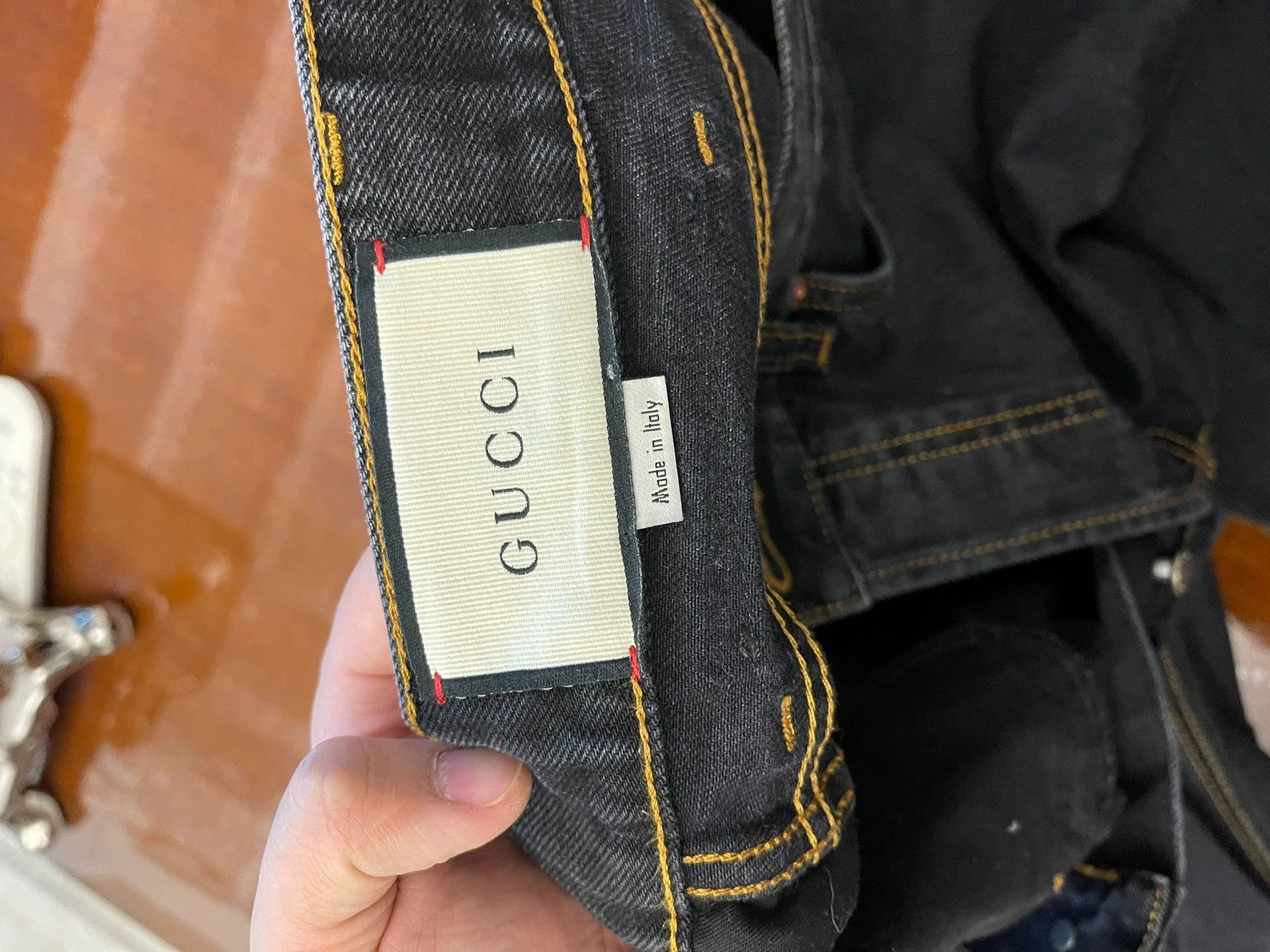 Gucci Gucci Men's 36 Black High-End Embroidered GG Logo Jeans 2023 Size US 36 / EU 52 - 4 Thumbnail