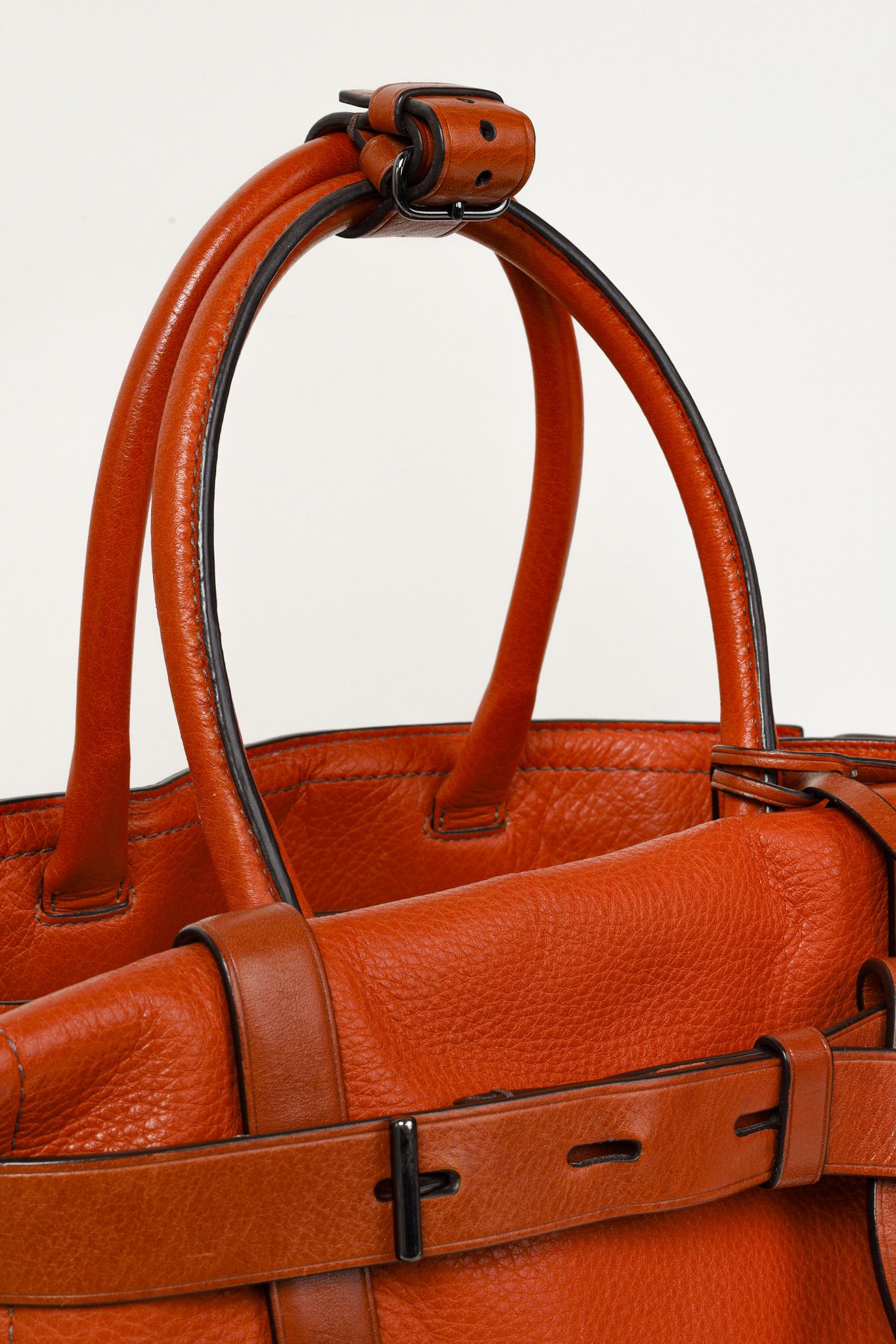 Other Reed Krakoff Orange Leather Suede Belted Tote Bag Size ONE SIZE - 7 Thumbnail