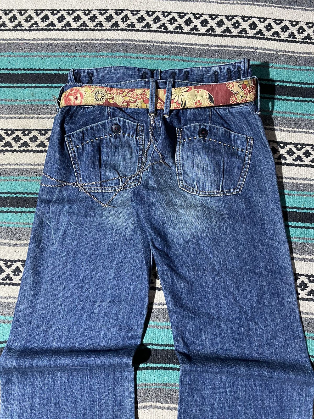 If Six Was Nine 2000s Crazy ! Antigauge Multi Button Denim Cotton Pants Size US 31 - 5 Thumbnail