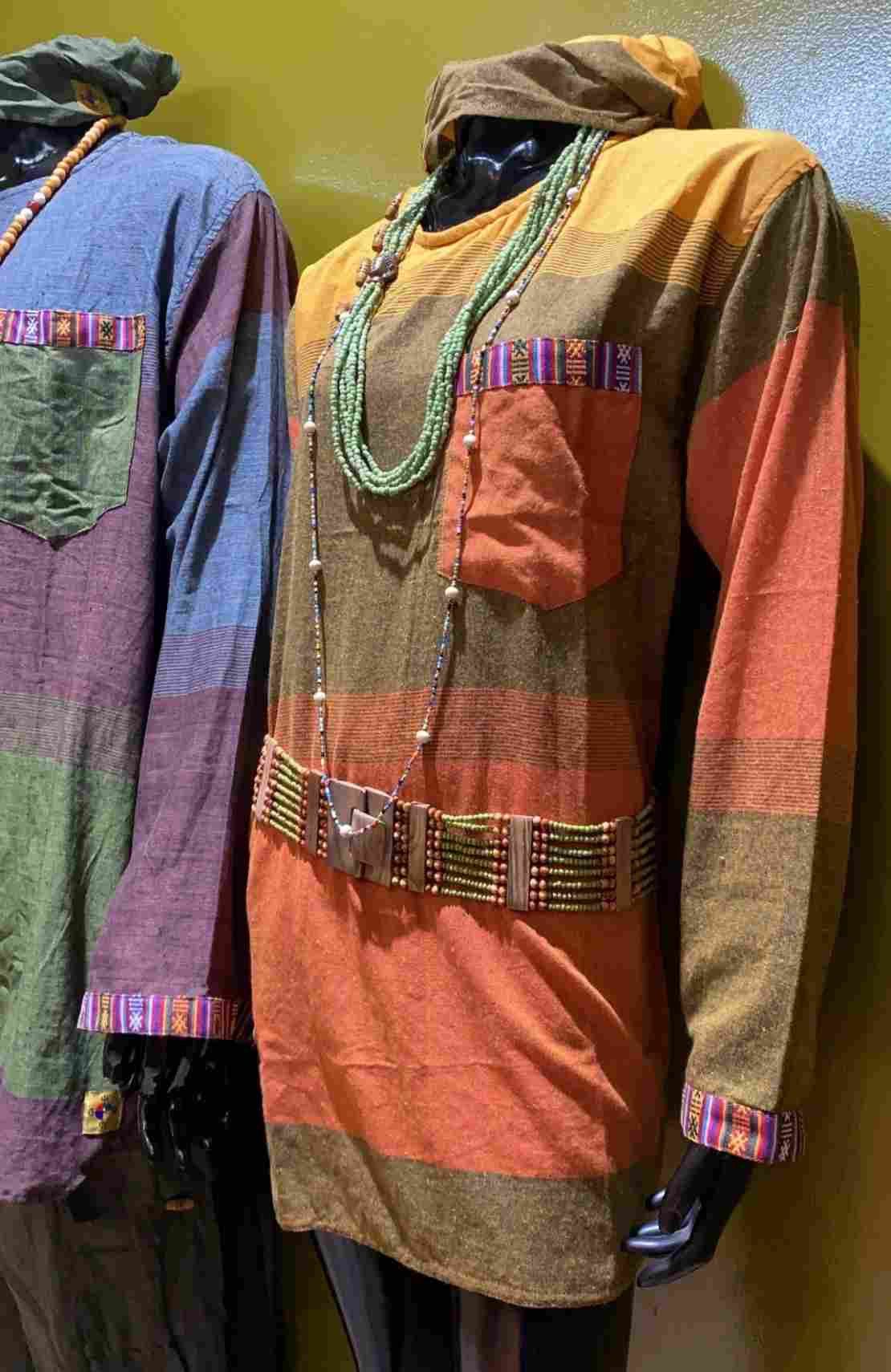 Other Cotton Long-Sleeve Round Neck Tunic: Tri Color: Orange: M Size US M / EU 48-50 / 2 - 2 Thumbnail