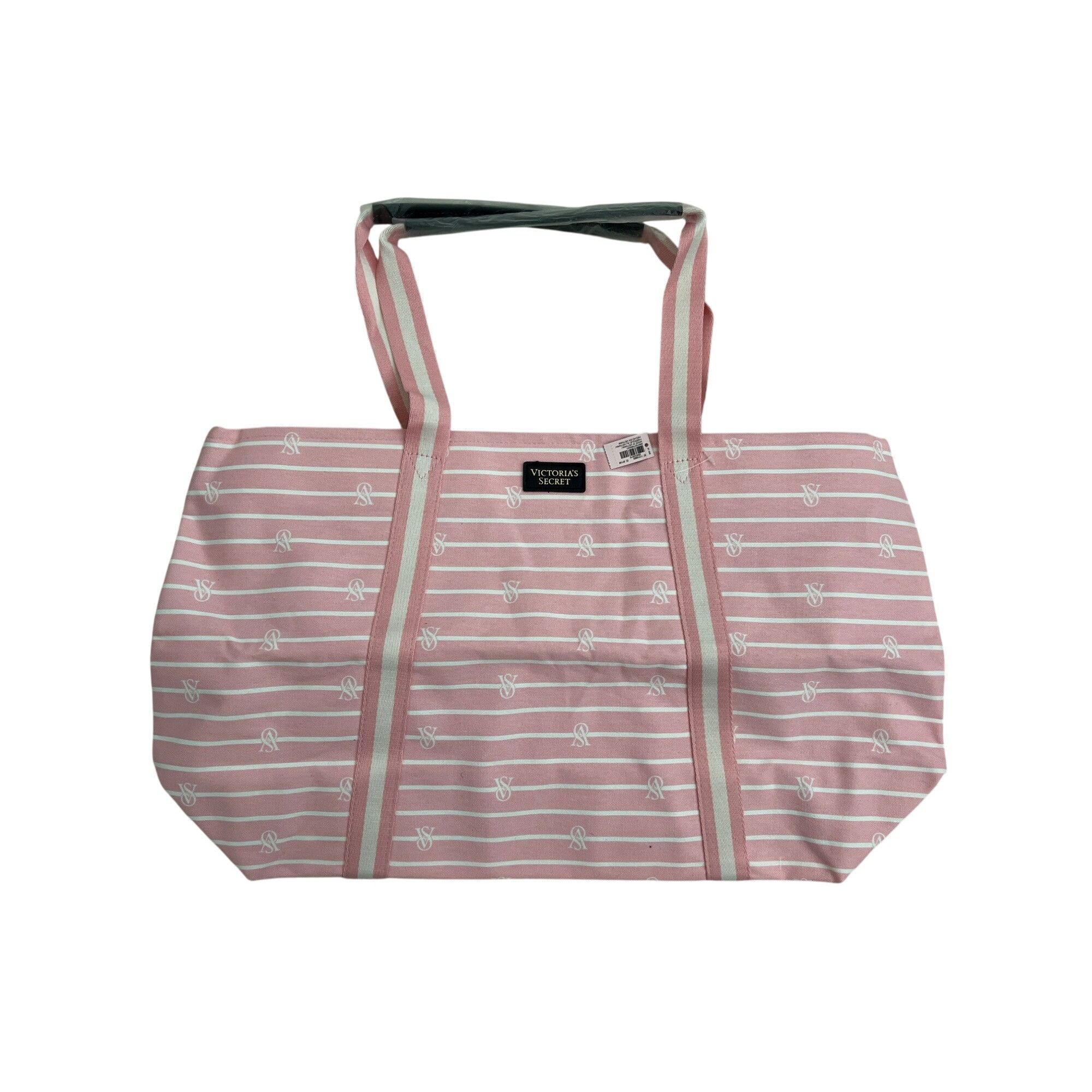 Victoria's Secret Victorias Secret Striped Canvas Tote Bag With Inner Black Li Size ONE SIZE - 1 Thumbnail