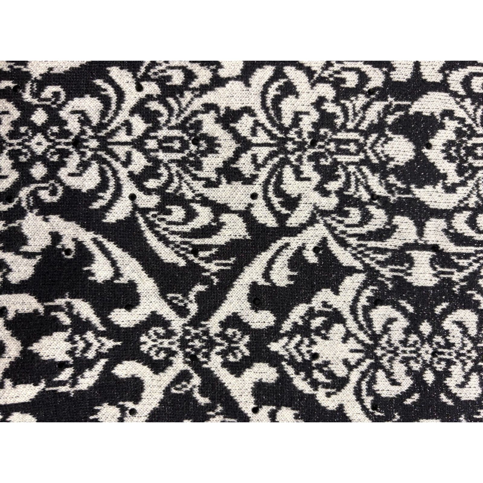 Vintage Dana Buchman Sweater Womens 36" Chest Black White Floral Studded Sparkly RN73277 Size S / US 4 / IT 40 - 3 Thumbnail