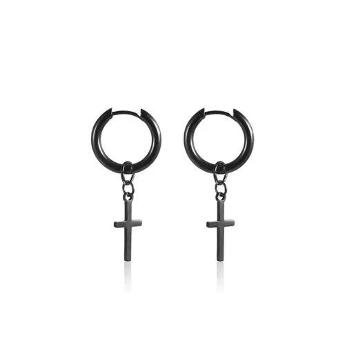 VIBE Black Cross Men's Earrings Size ONE SIZE - 6 Thumbnail