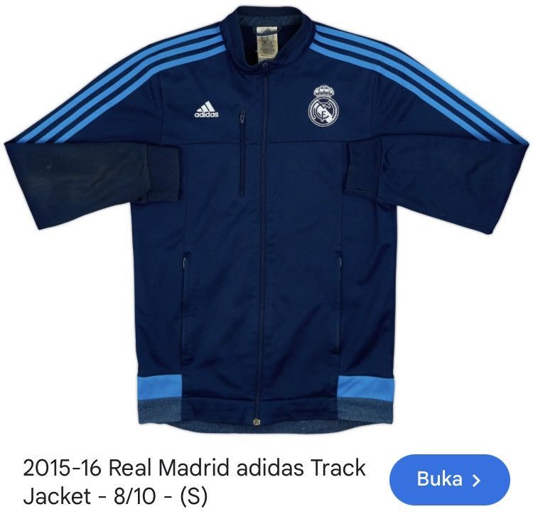 Adidas 2015-16 Real Madrid Adidas Tracktop Zip Jacket 3 Stripes Size US M / EU 48-50 / 2 - 17 Thumbnail