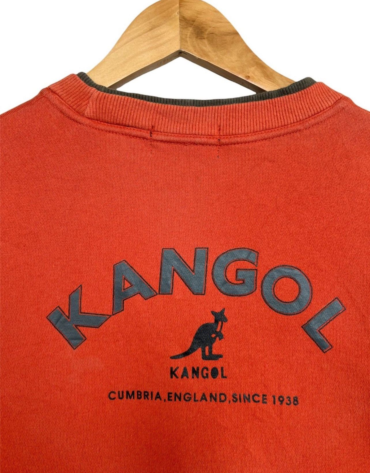 Kangol × Vintage Kangol England Embroidered Logo Orange Sweatshirt Size L / US 10 / IT 46 - 3 Thumbnail