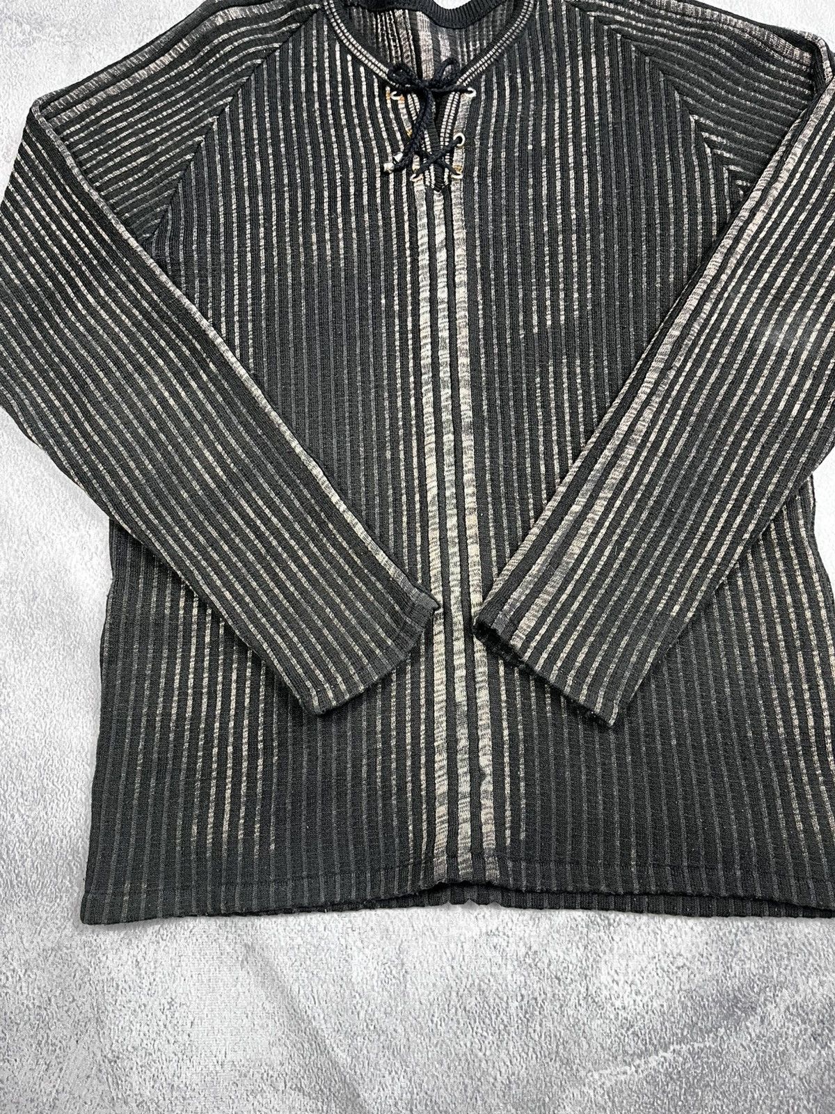 Japanese Brand × Vintage Vintage Y2K faded ribbed 00s style 1/4 sweater streetwear Size US L / EU 52-54 / 3 - 2 Thumbnail
