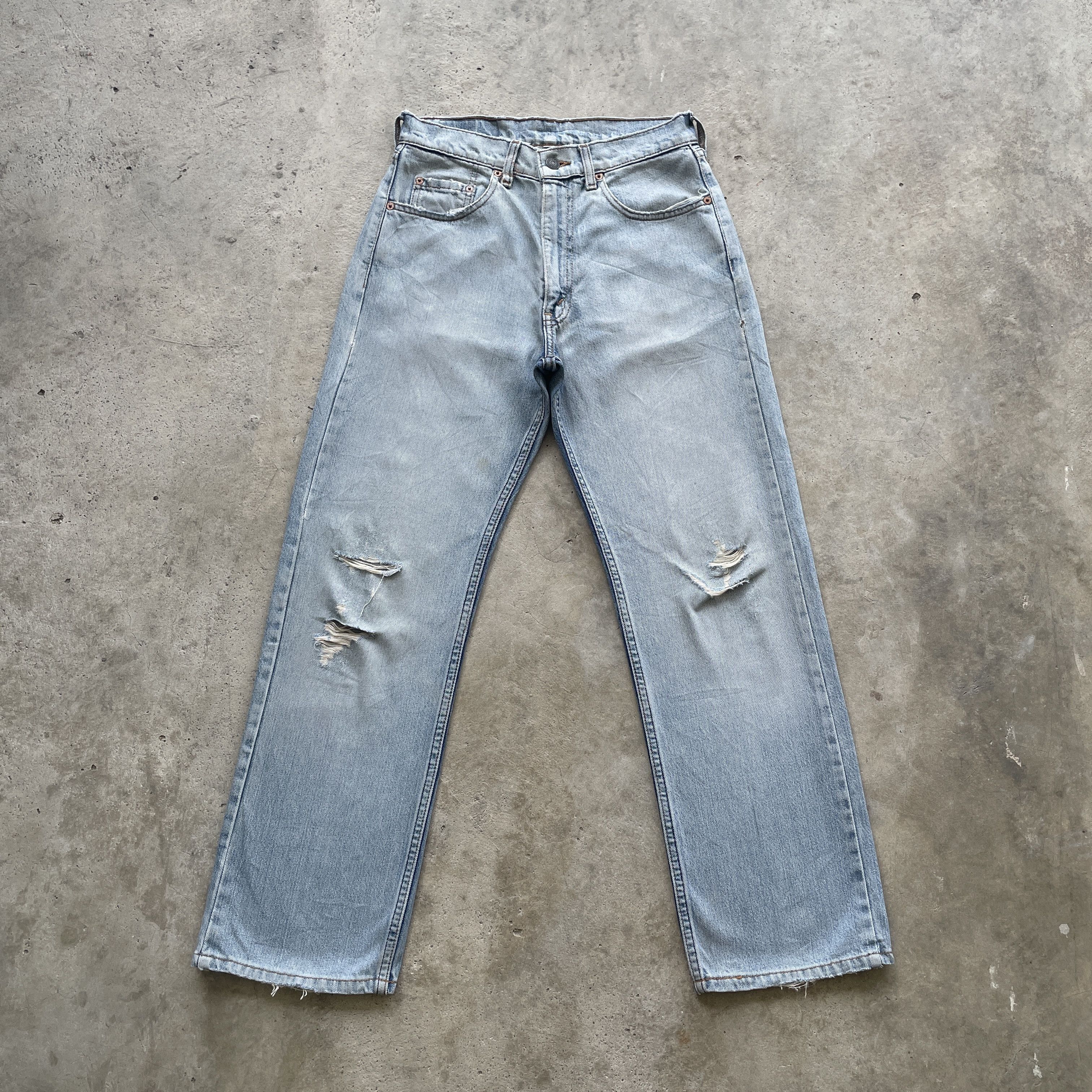 Jean × Levi's VINTAGE LEVI’S DISTRESSED WASH JEANS FADED PANTS DENIM Size US 28 / EU 44 - 3 Thumbnail