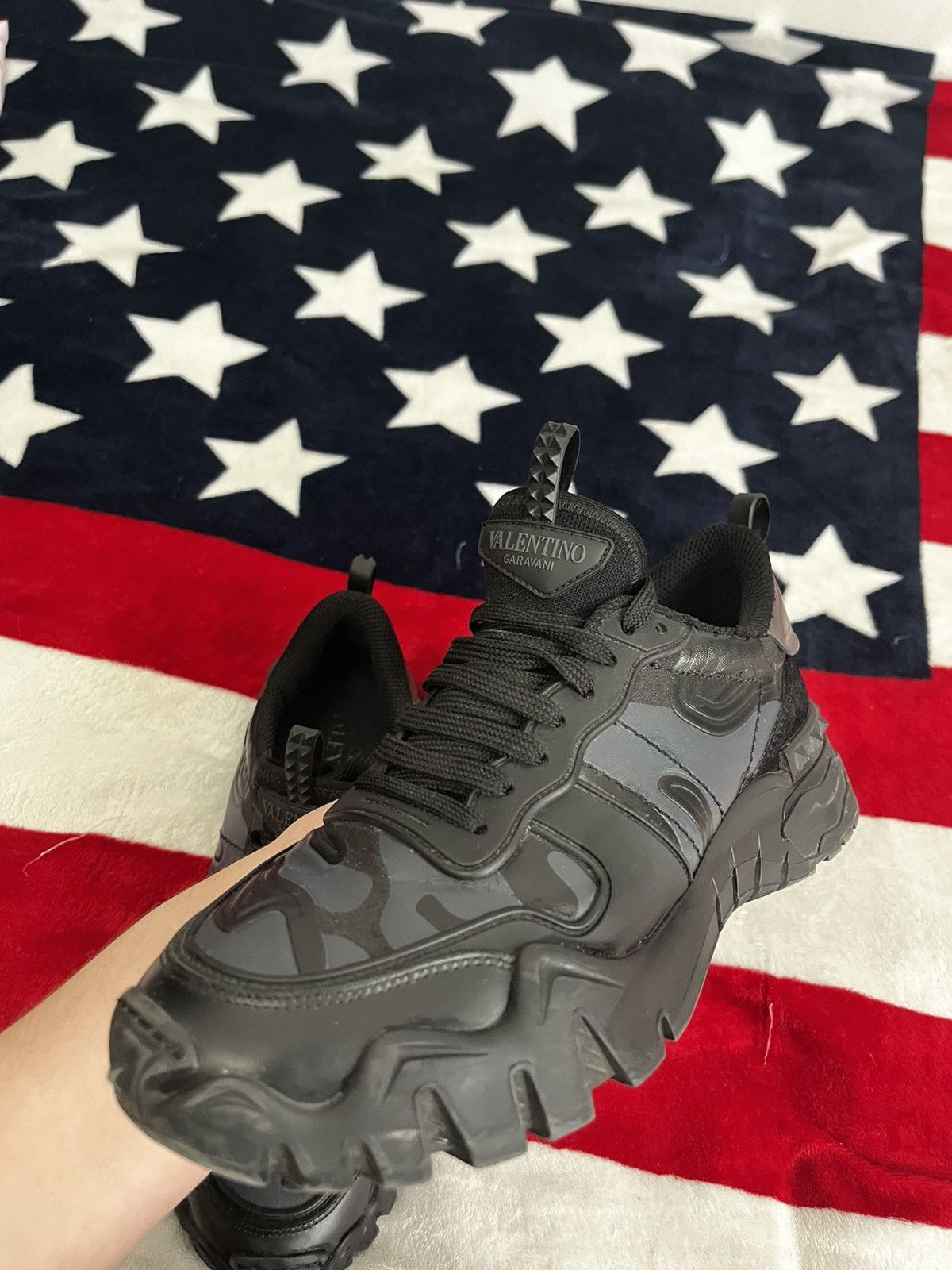 Valentino Valentino Garavani Black Camo Chunky Sneakers Size 41 Size US 8 / EU 41 - 5 Thumbnail