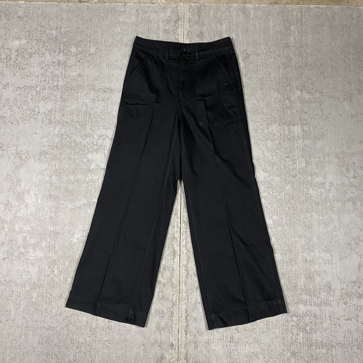 image of Lemaire Wide Leg Trousers in Black, Men's (Size 31)