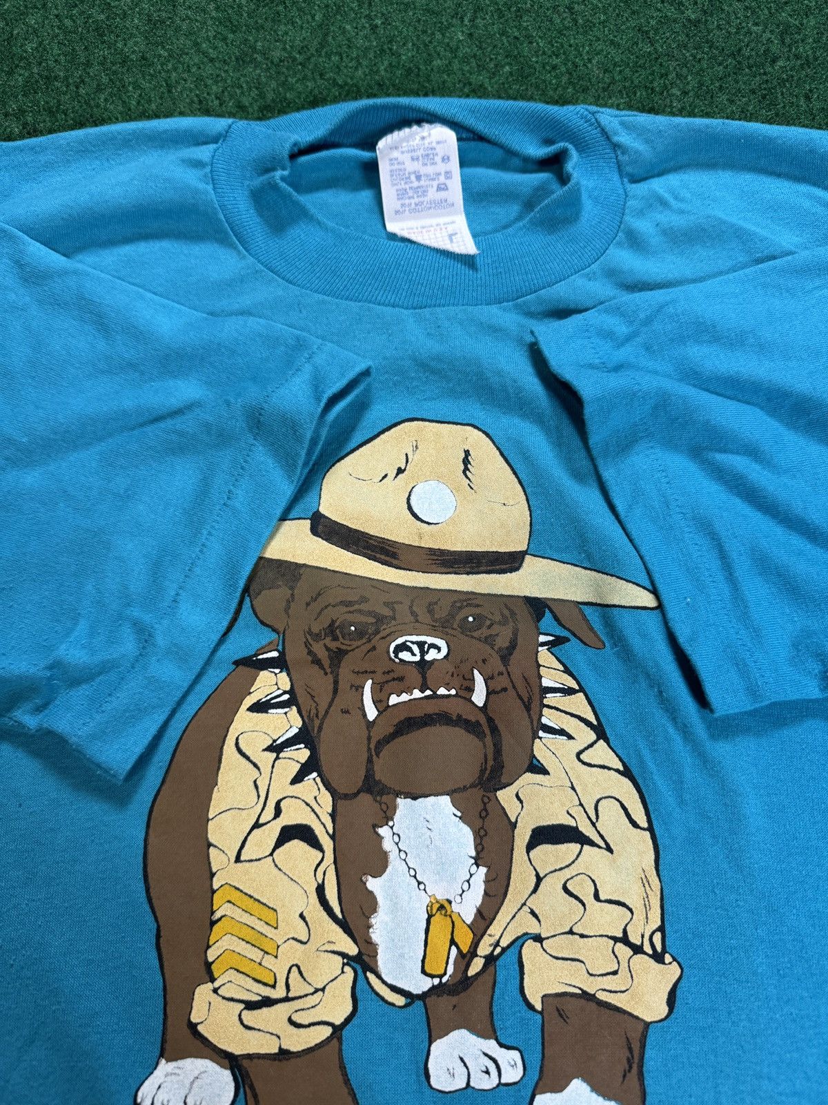 Jerzees × Vintage Vintage 80s 90s USMC Marines Bull Dog Double Sided T Shirt Size US L / EU 52-54 / 3 - 2 Thumbnail