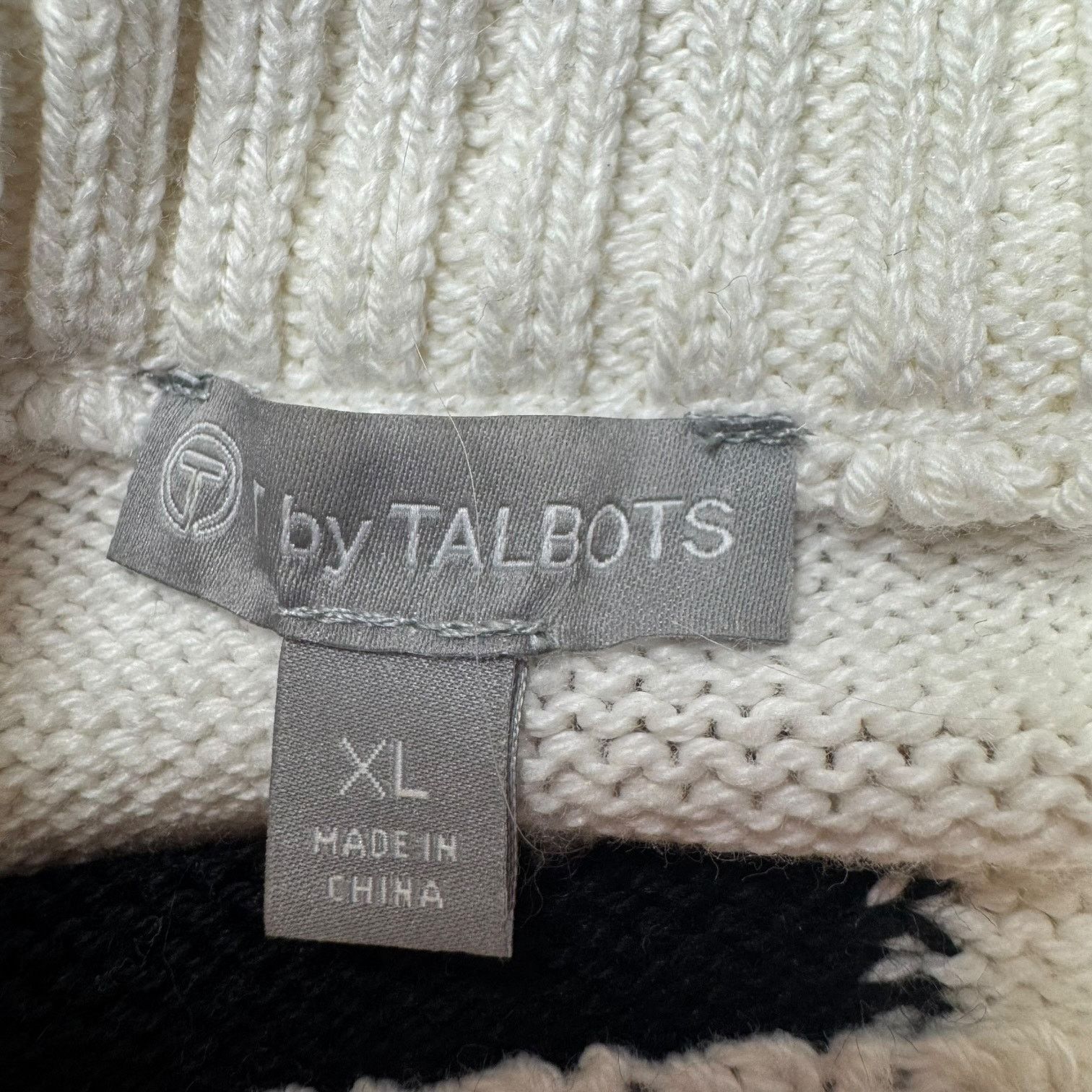 Talbots Talbots Cotton Wool Snowflake Sweater Black Cream XL Size XL / US 12-14 / IT 48-50 - 5 Thumbnail
