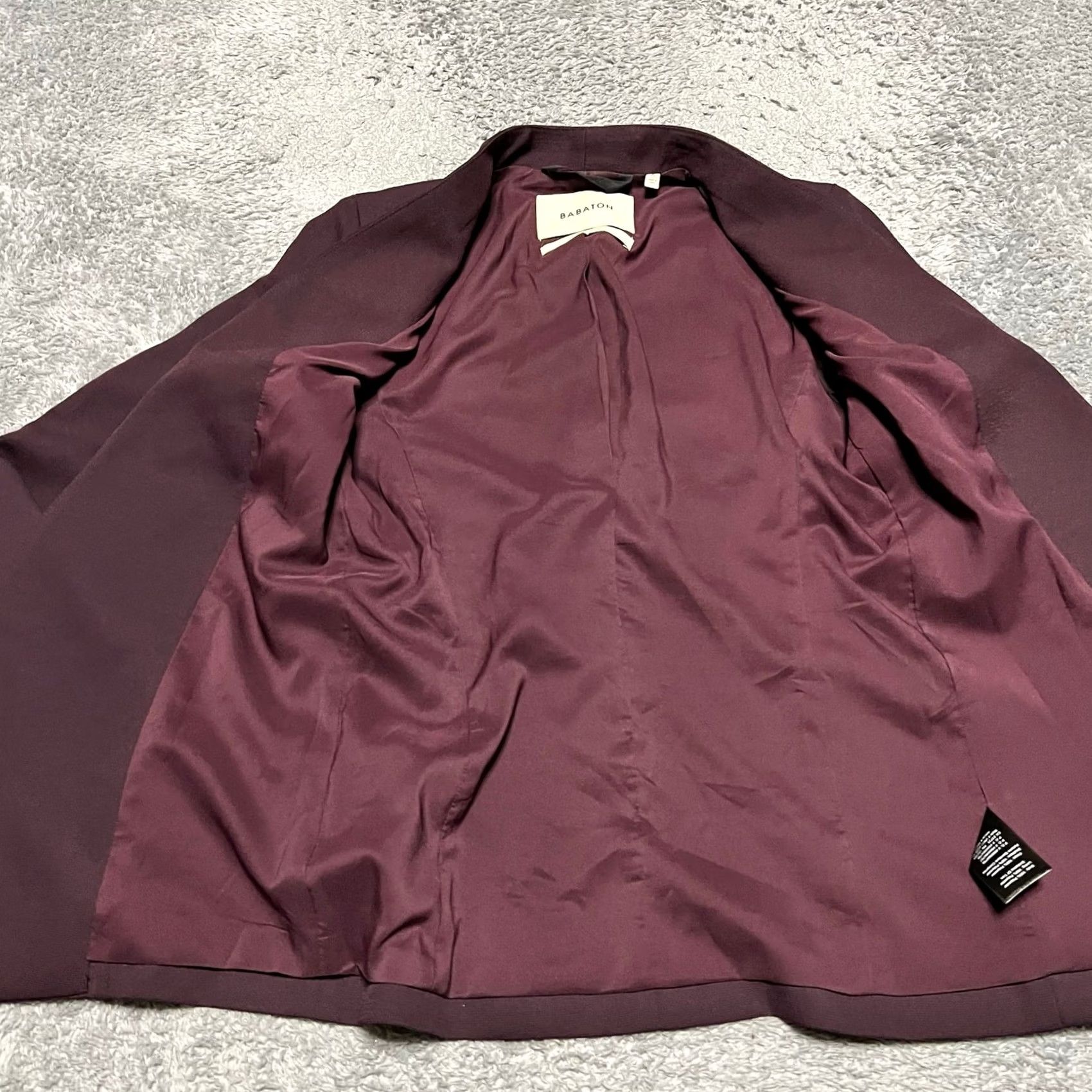 Vintage Babaton Blazer Womens Coat 0 Regular Red Javanese Maroon Quiet Luxury Minimal flaw Women Size XS / US 0-2 / IT 36-38 - 3 Thumbnail