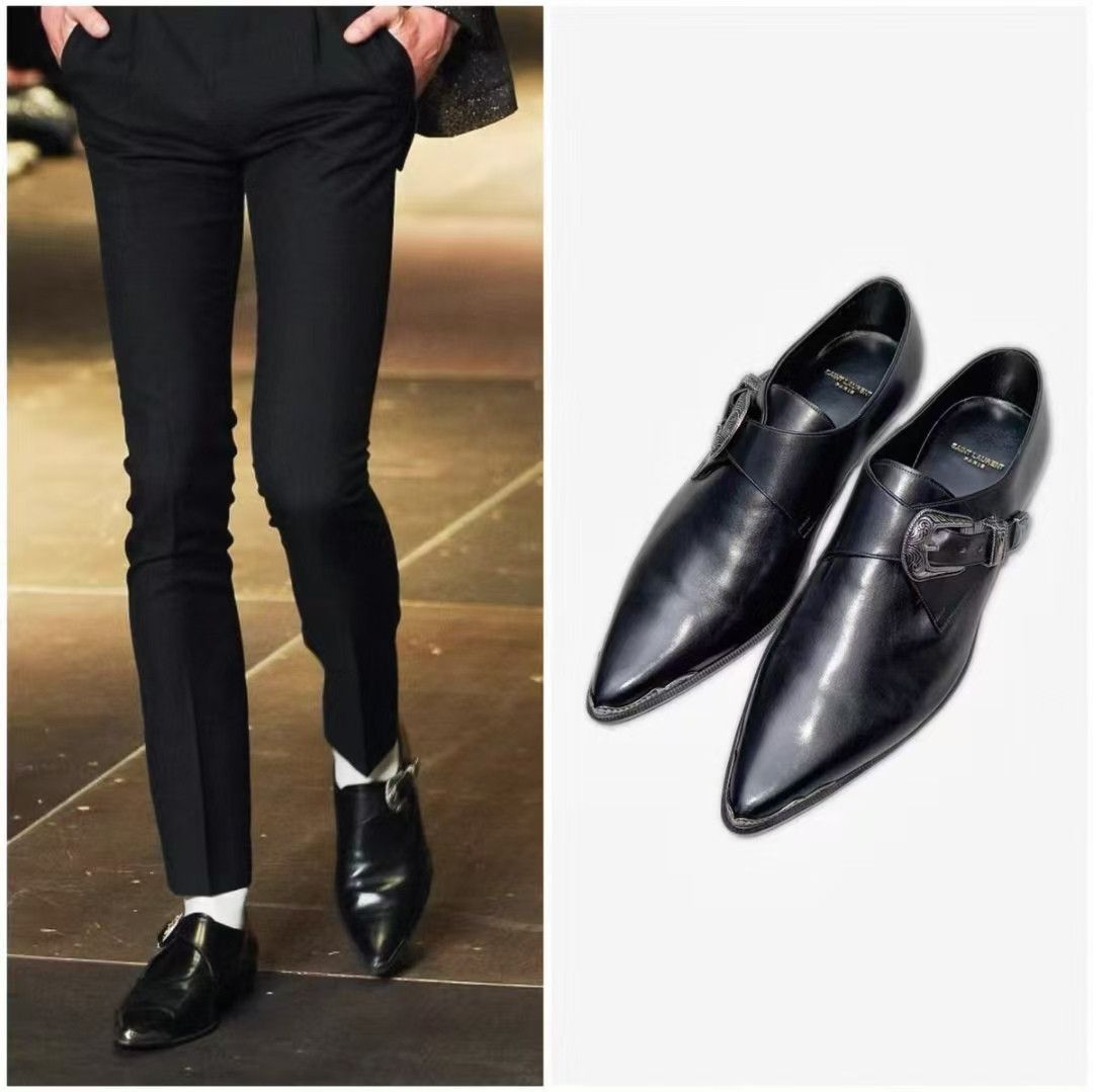 Saint Laurent Paris Saint Laurent Paris 14ss Western Buckle Leather Shoes-yw Size US 10 / EU 43 - 8 Thumbnail