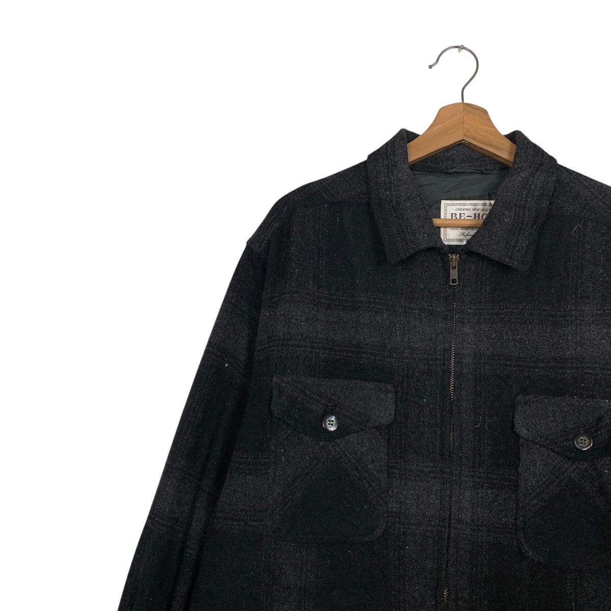 Vintage 90’s Workwear Black Checked Flannel Chore Jacket #2830-C128 Size US M / EU 48-50 / 2 - 3 Thumbnail