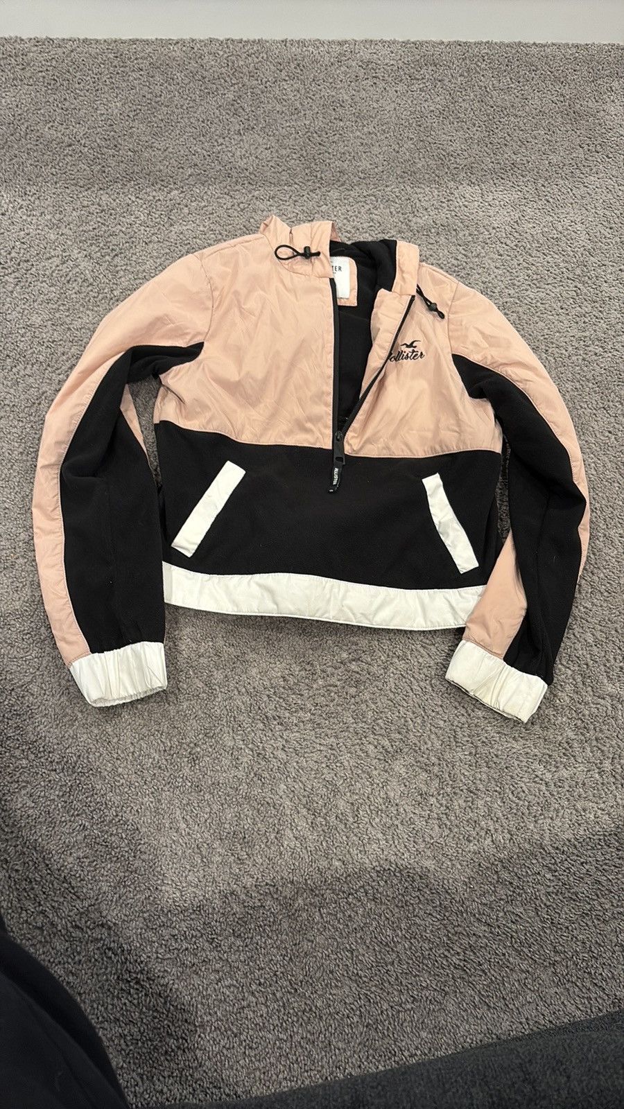Hollister Hollister Pink and Black Bomber Jacket with Stand-Up Collar Size S / US 4 / IT 40 - 1 Thumbnail